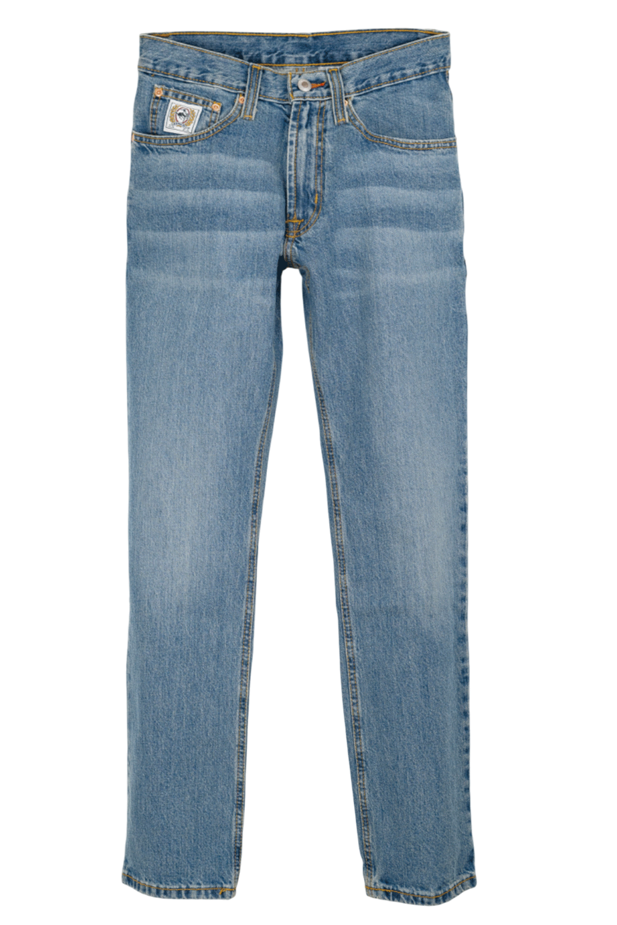 Blue jeans on a white background