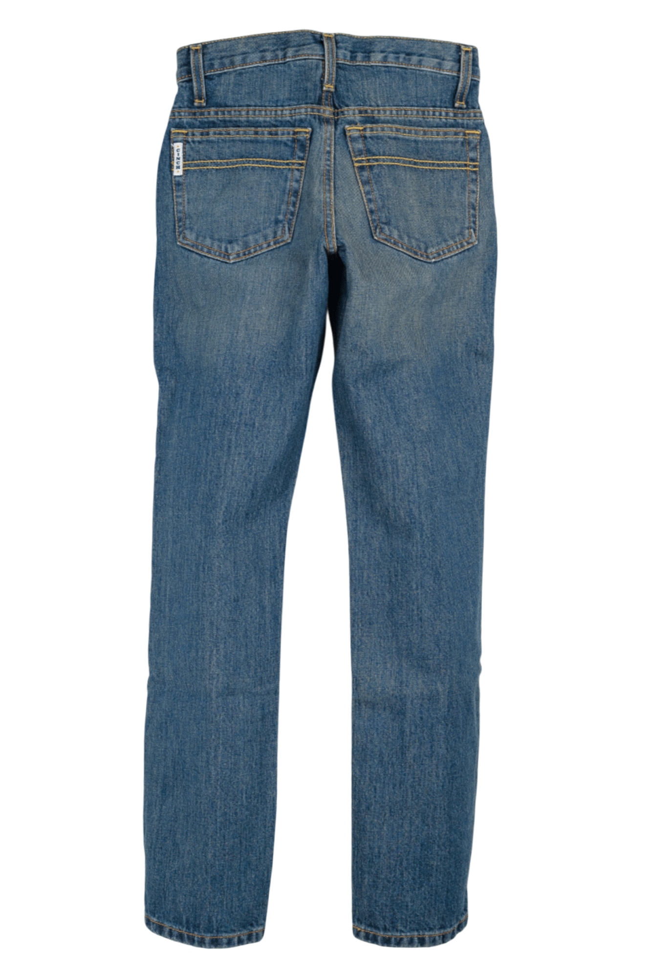 Blue jeans on a white background