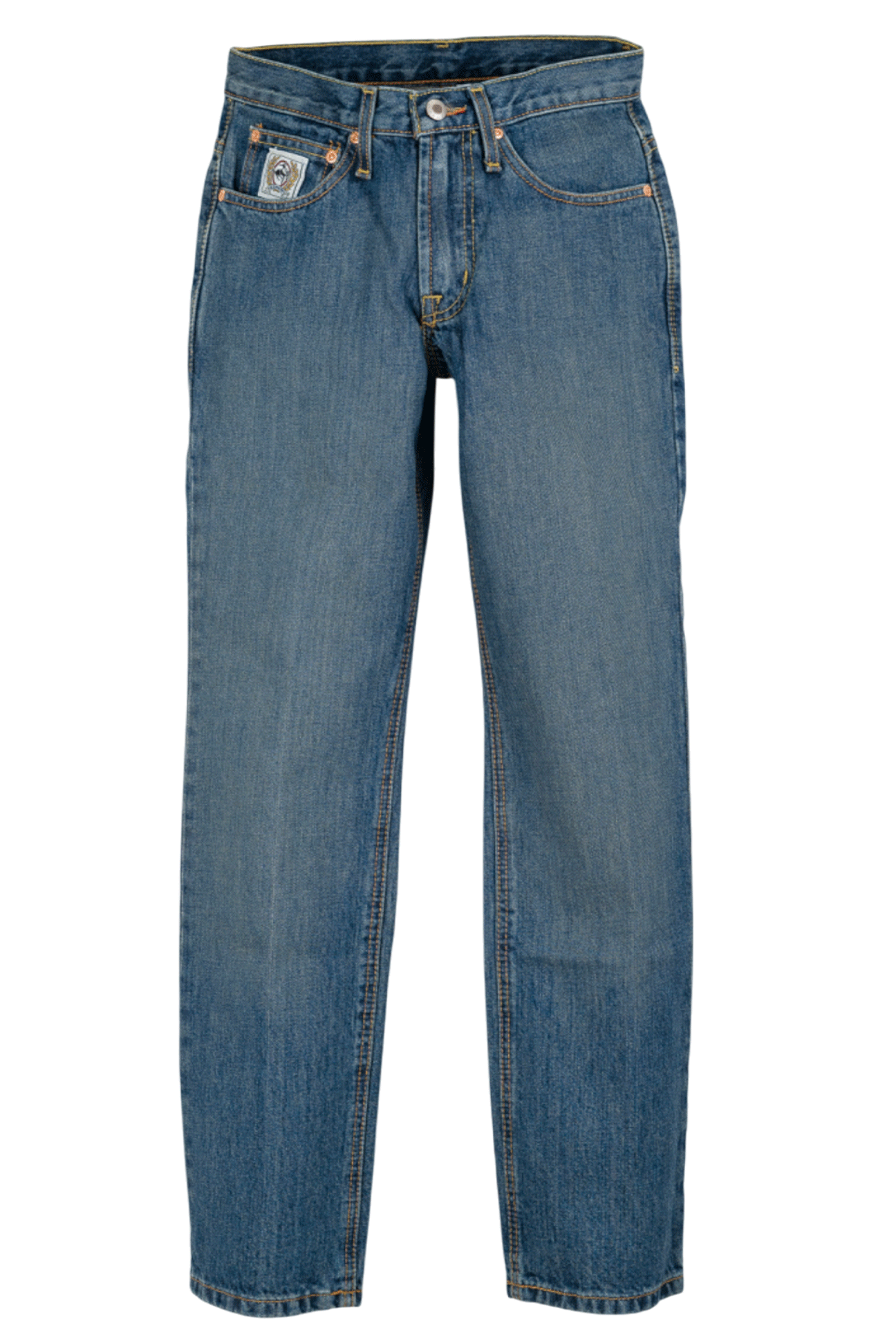 Blue jeans on a white background