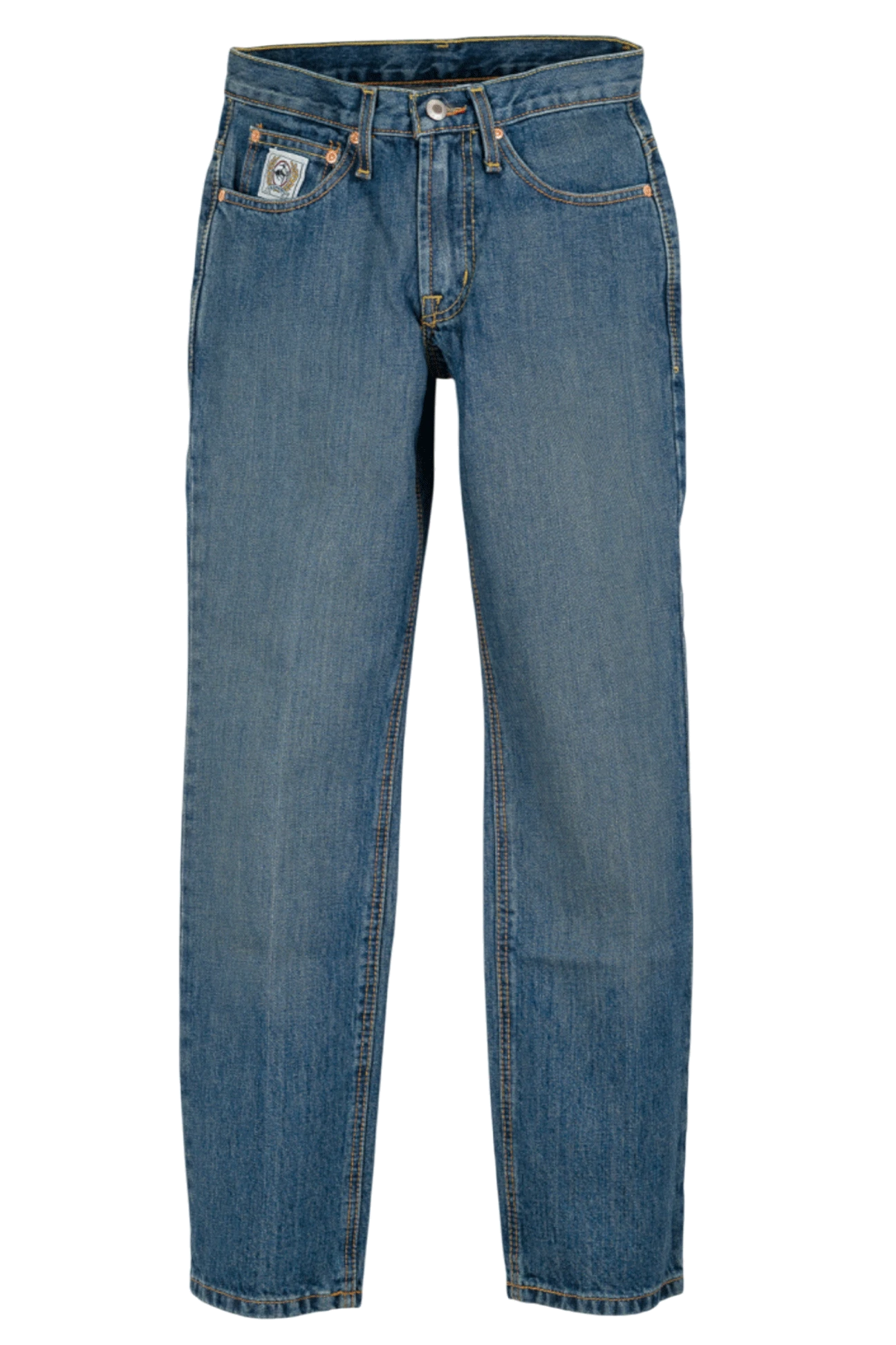 Blue jeans on a white background