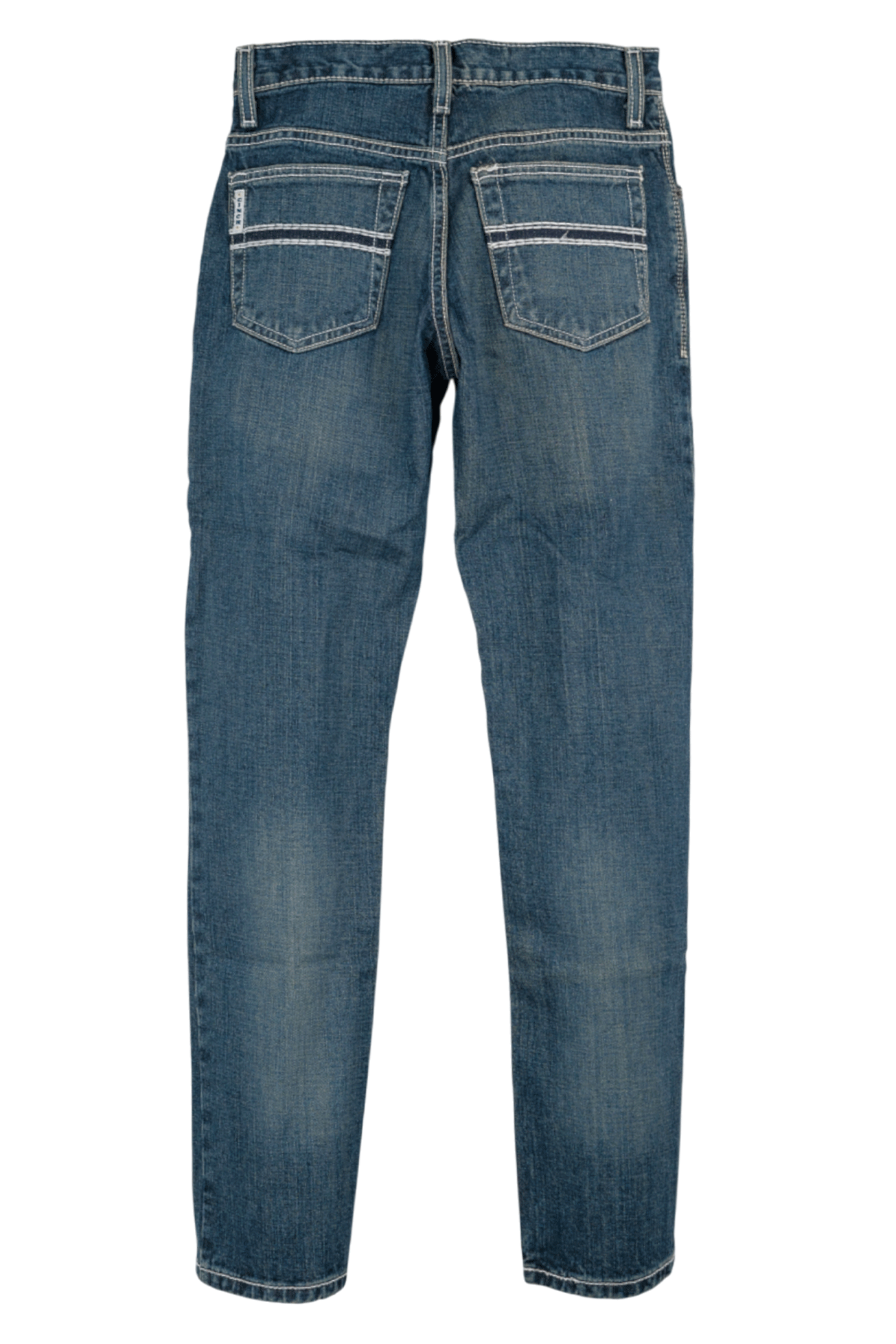 Blue jeans on a white background