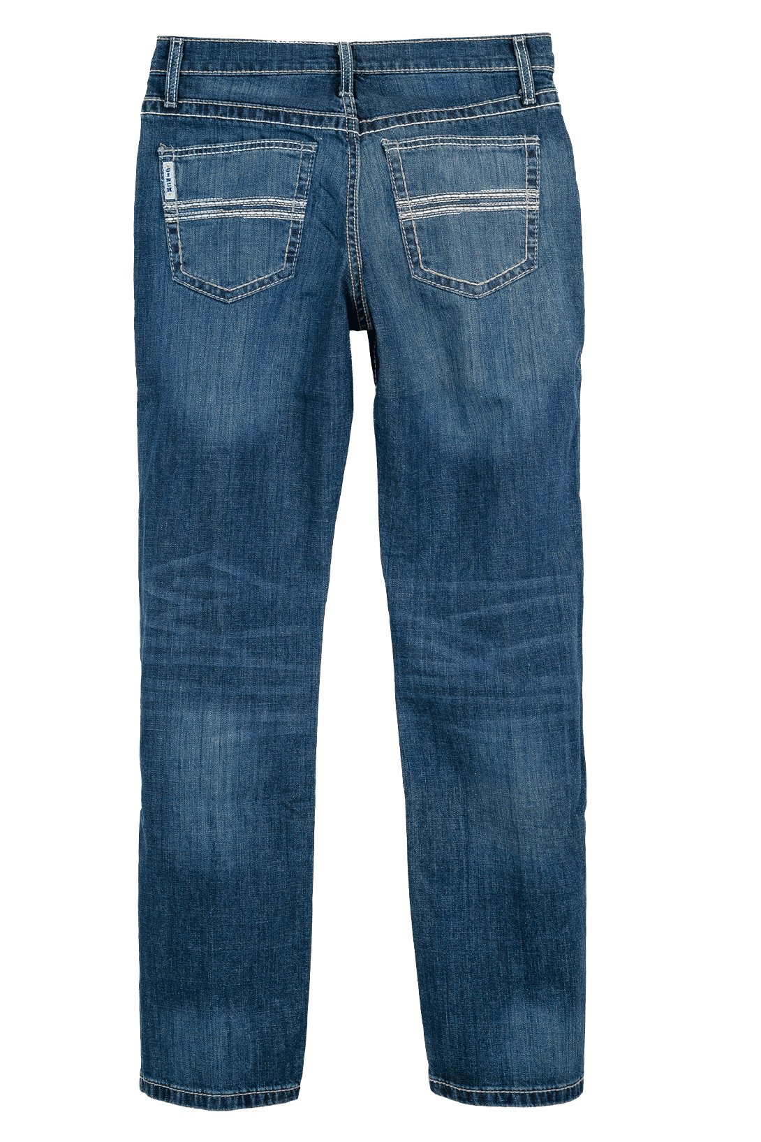 Blue jeans on a white background