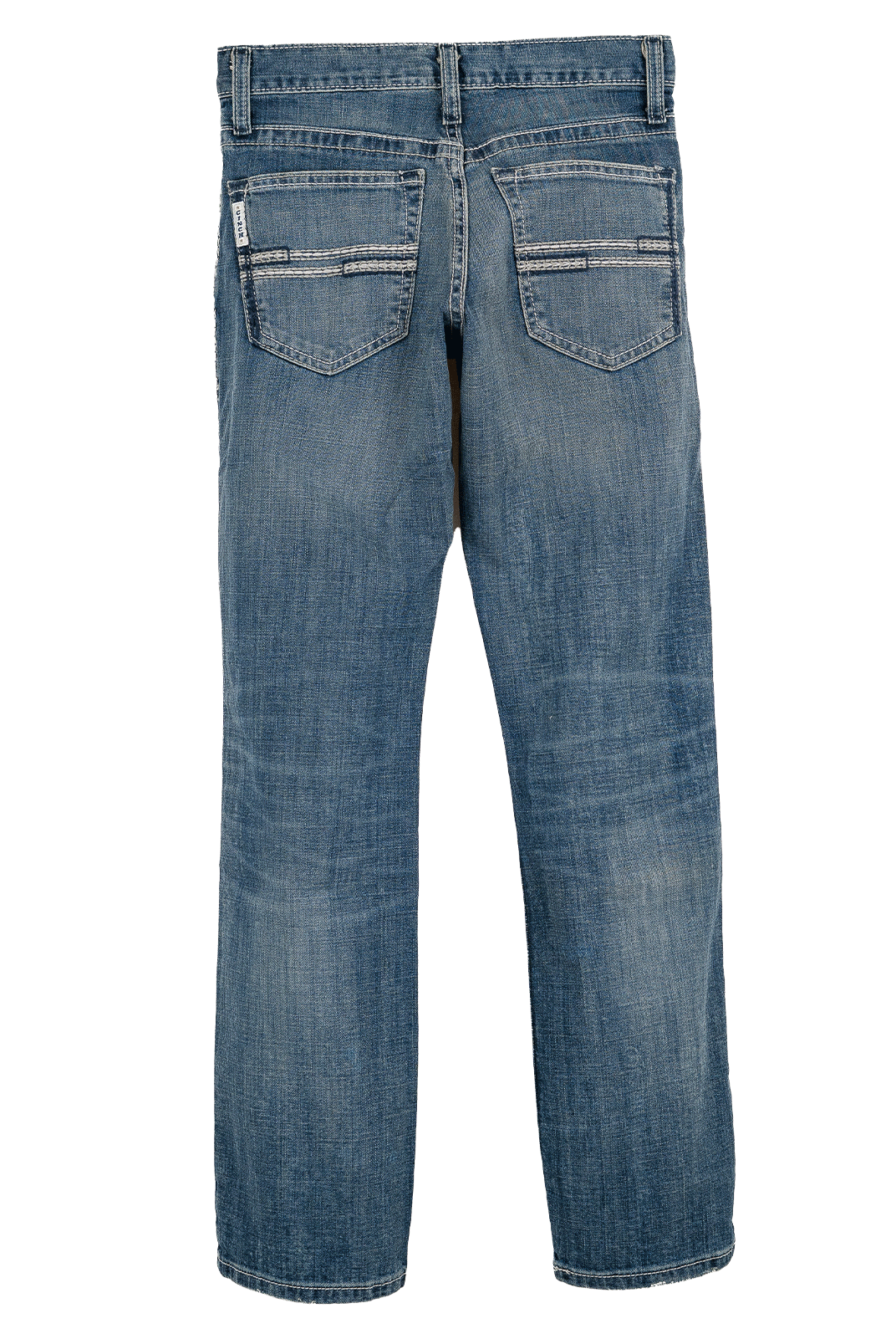 Blue jeans on a white background