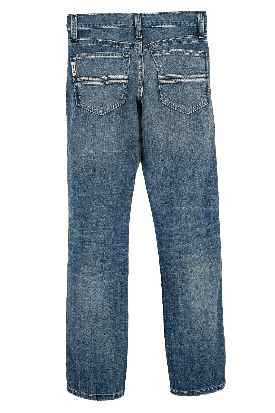 Blue jeans on a white background
