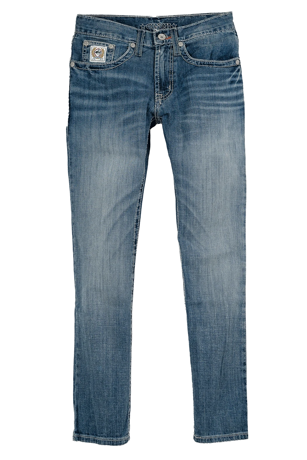 Blue jeans on a white background
