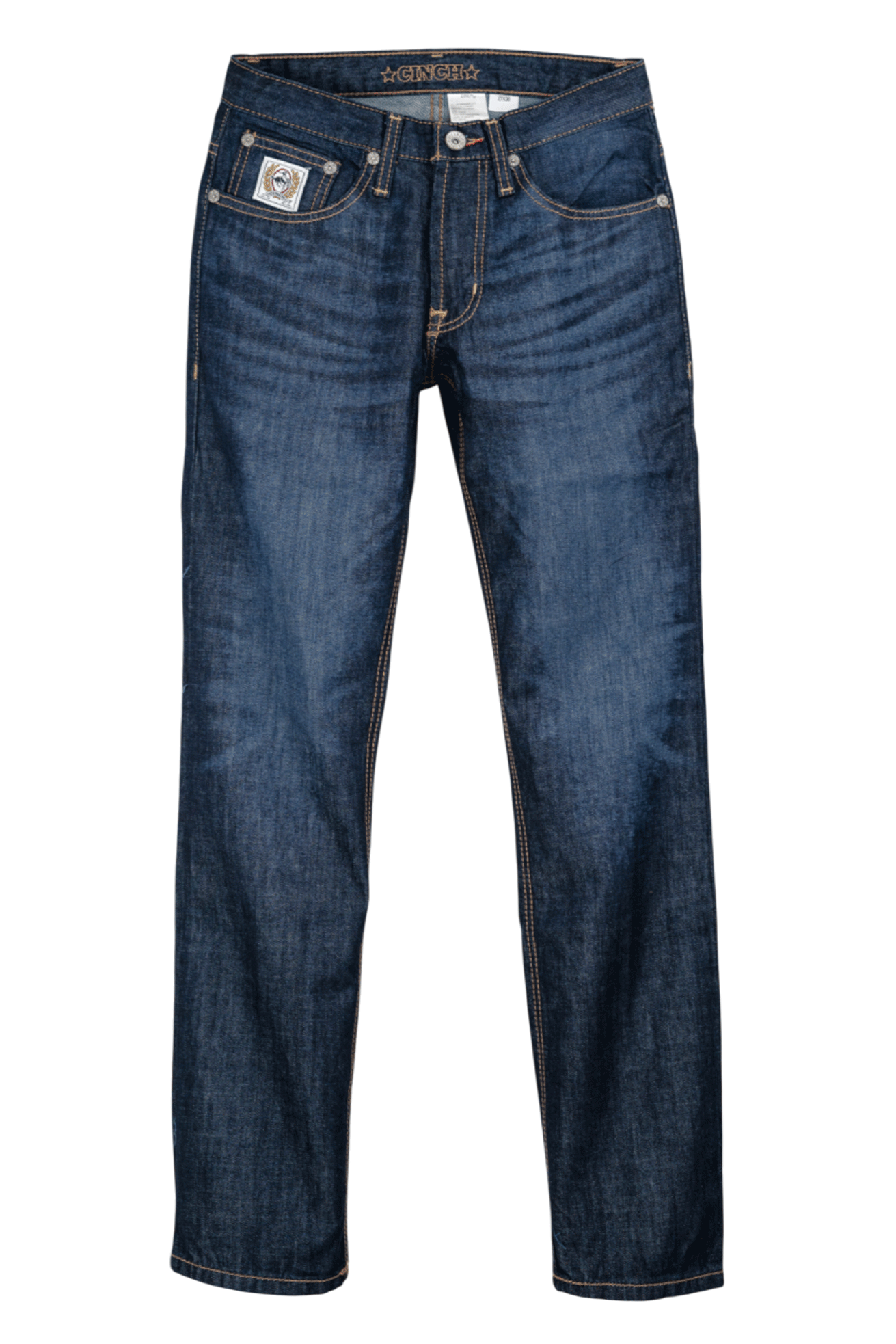 Blue jeans on a white background