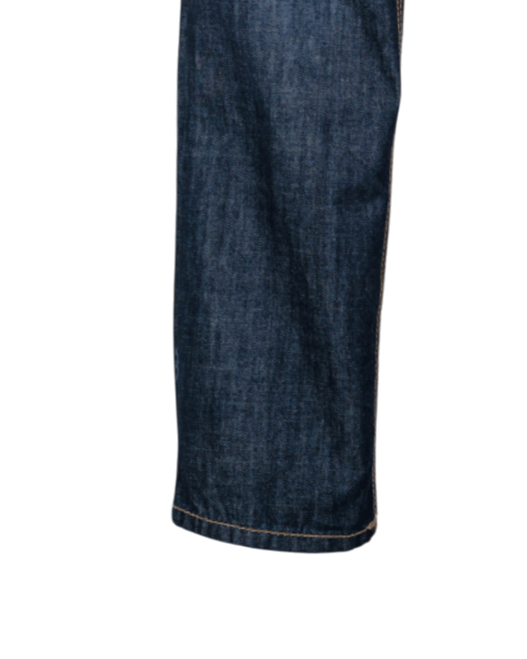 Close-up of blue jeans on a white background