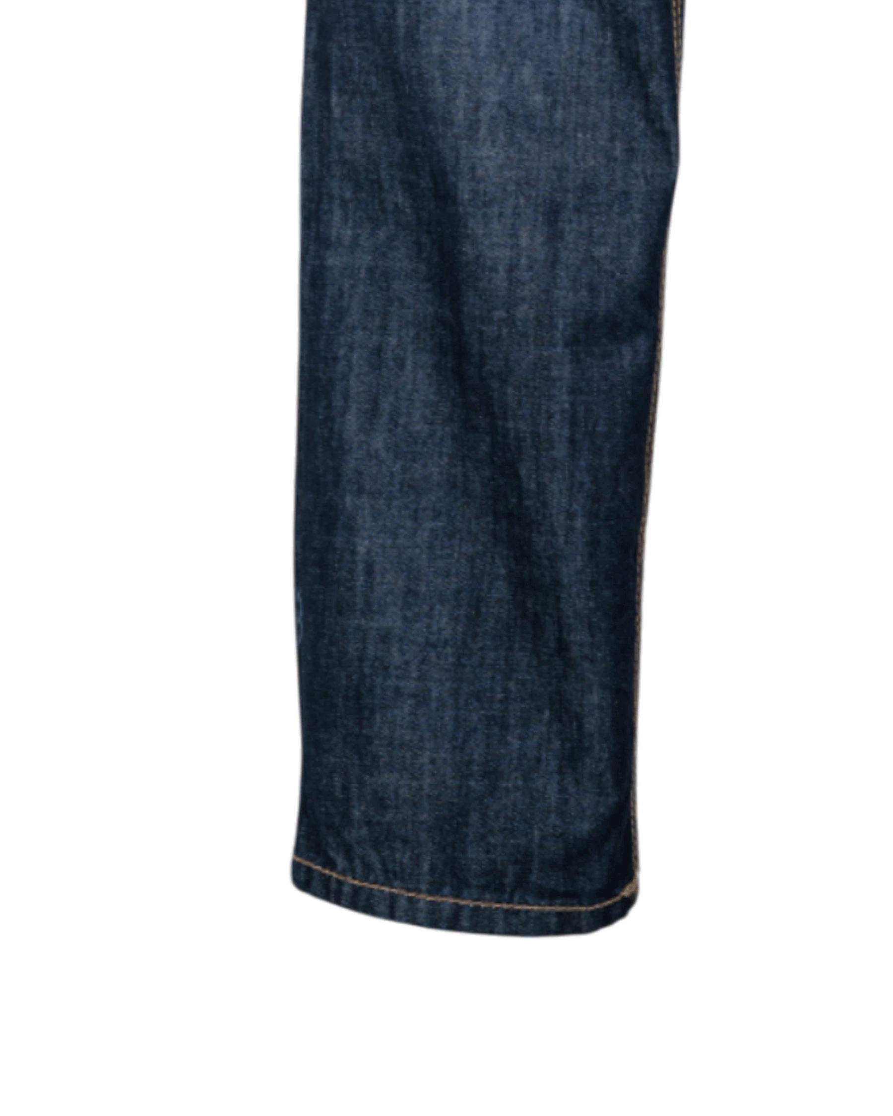 Close-up of blue jeans on a white background