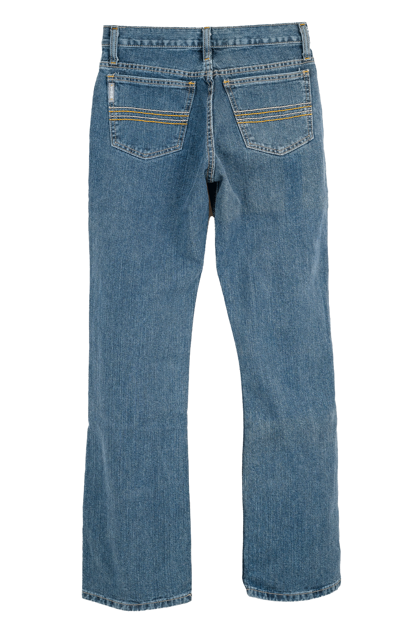Blue jeans on a white background