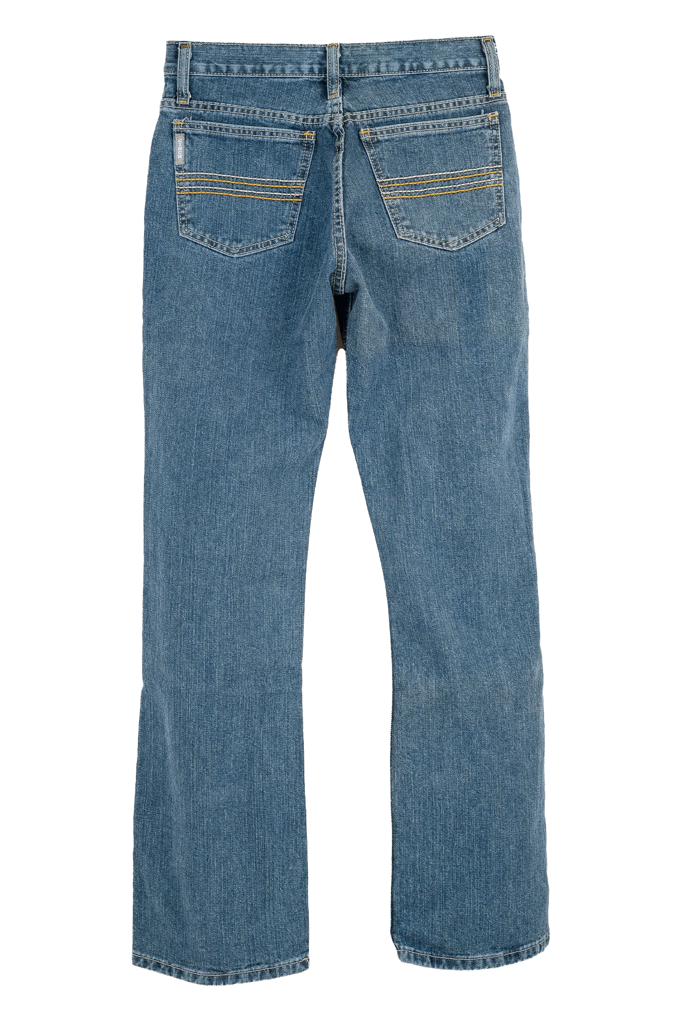 Blue jeans on a white background