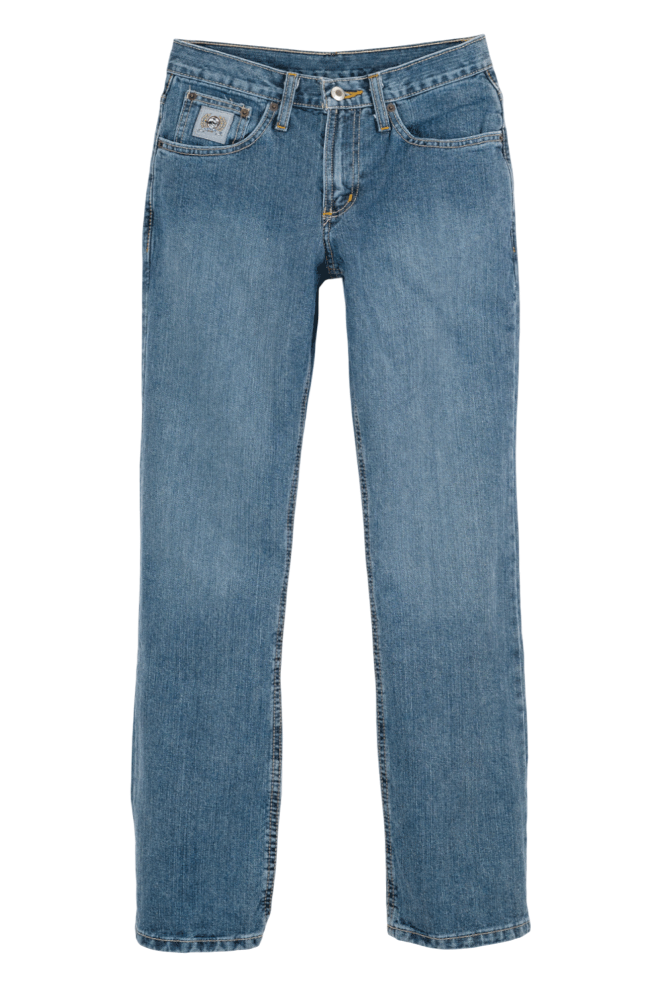 Blue jeans on a white background