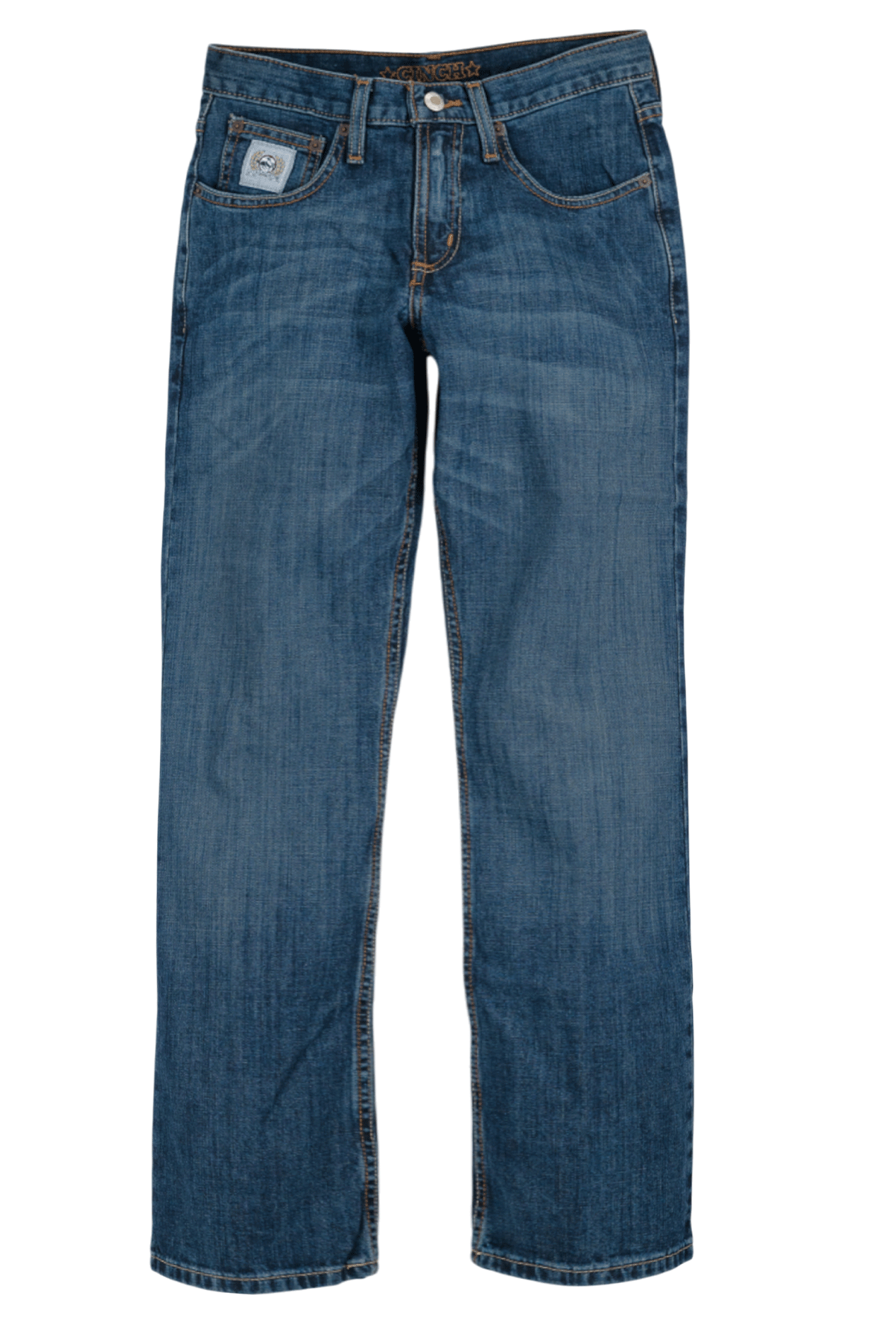 Blue jeans on a white background