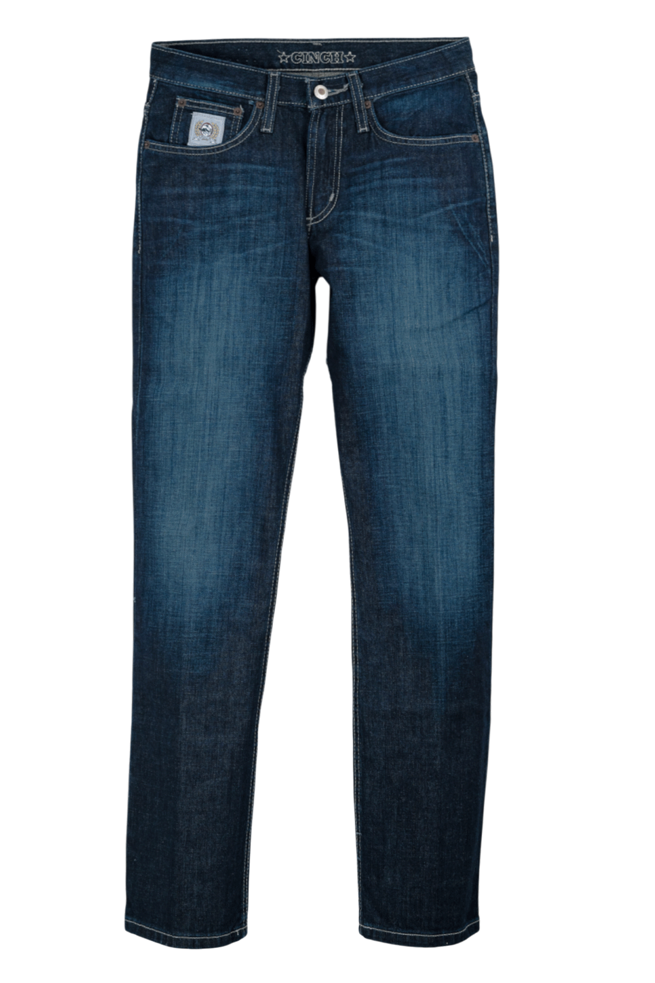 Blue jeans on a white background