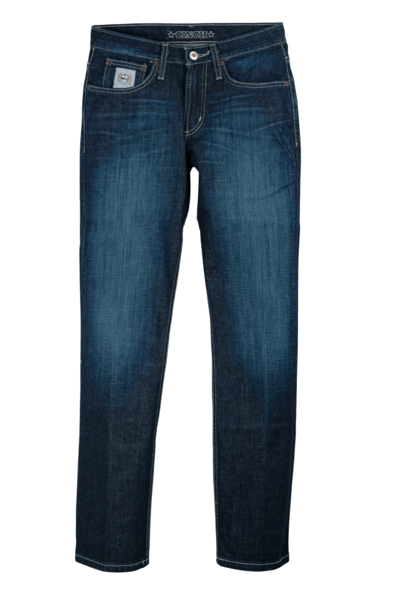 Blue jeans on a white background