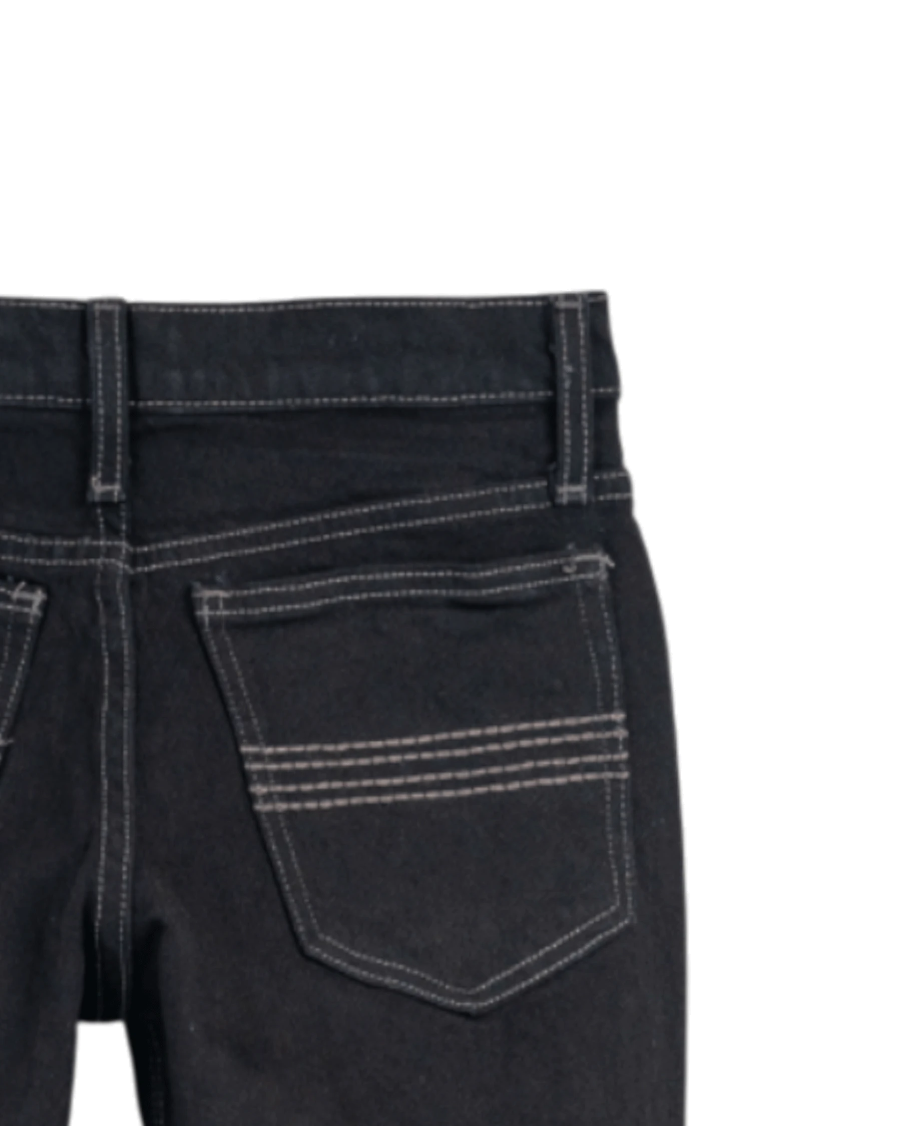Black pants with a pocket on a white background