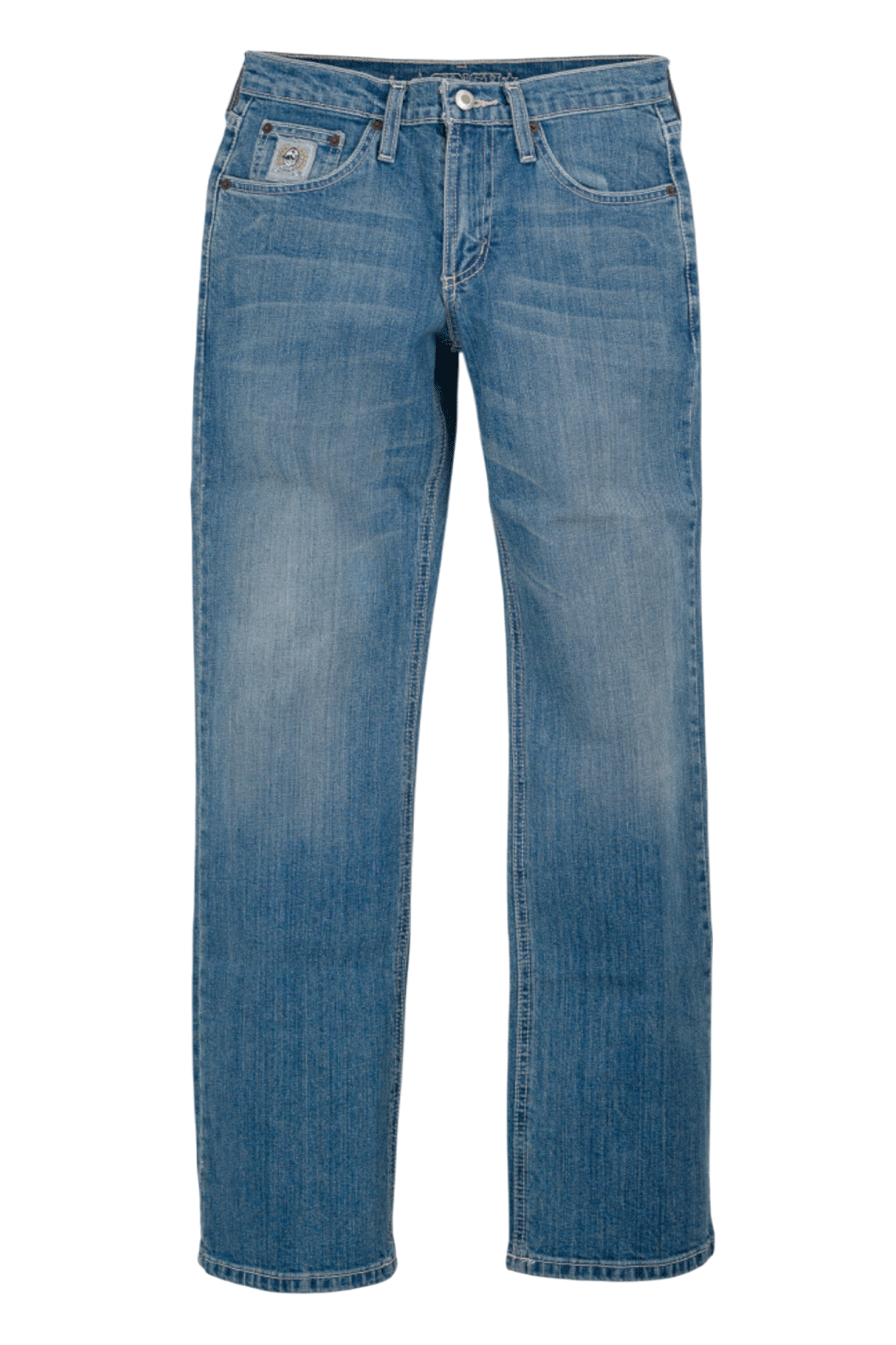 Blue jeans on a white background