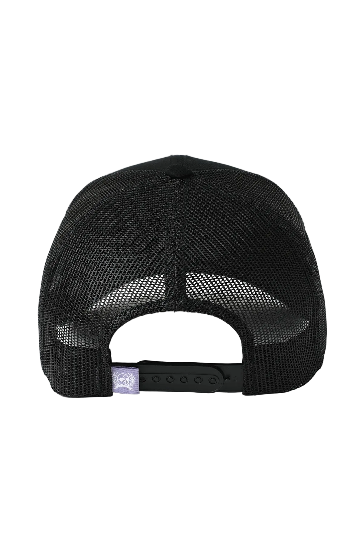 Black mesh cap on a white background