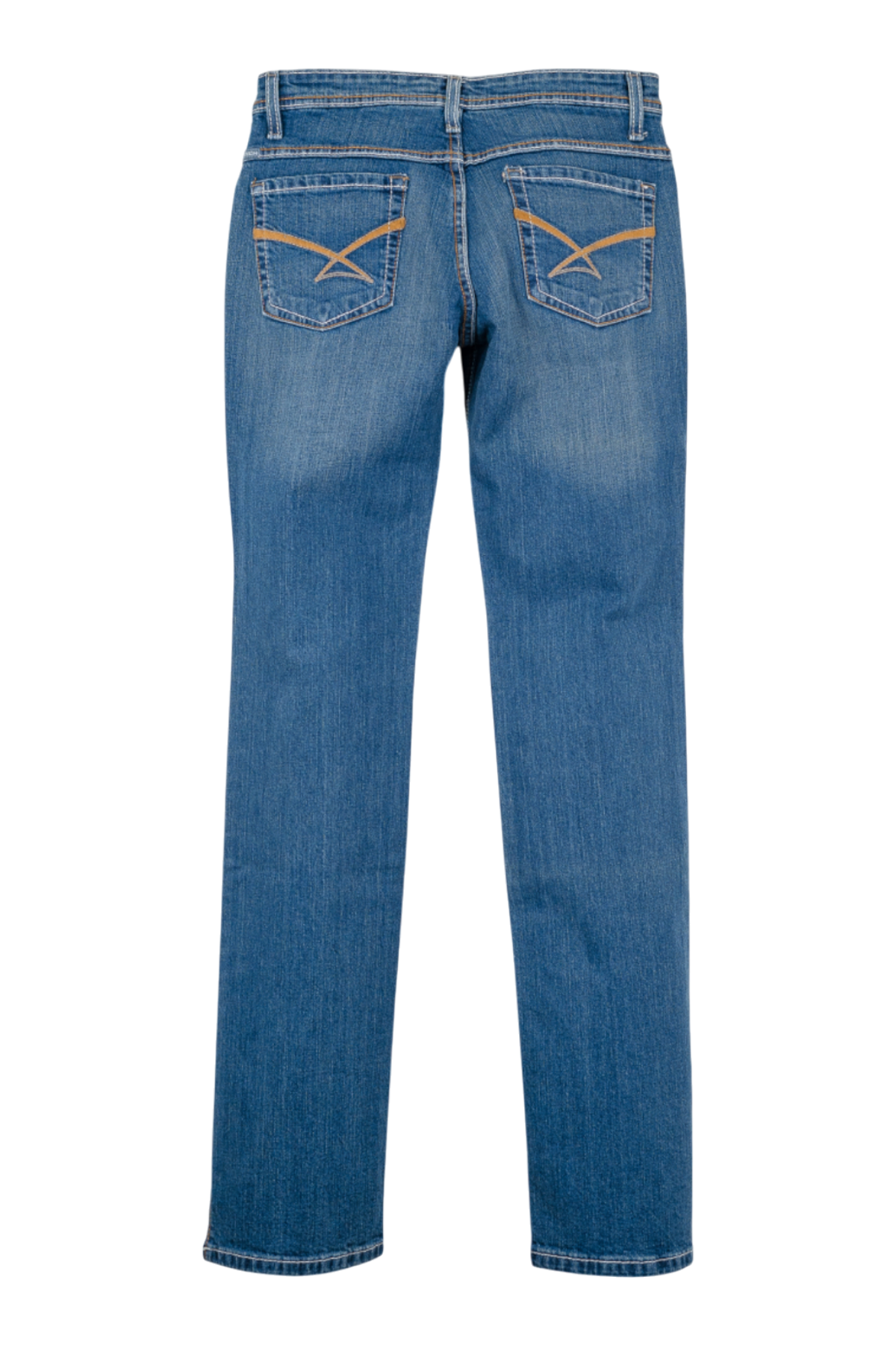 Blue jeans on a white background