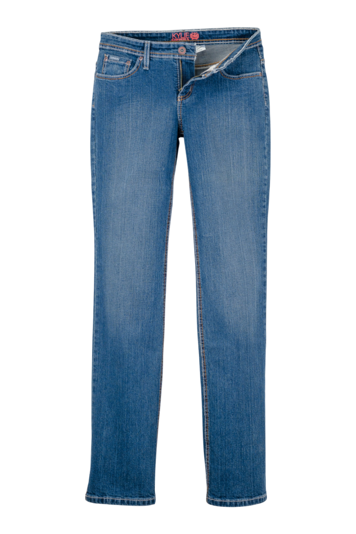 Blue jeans on a white background