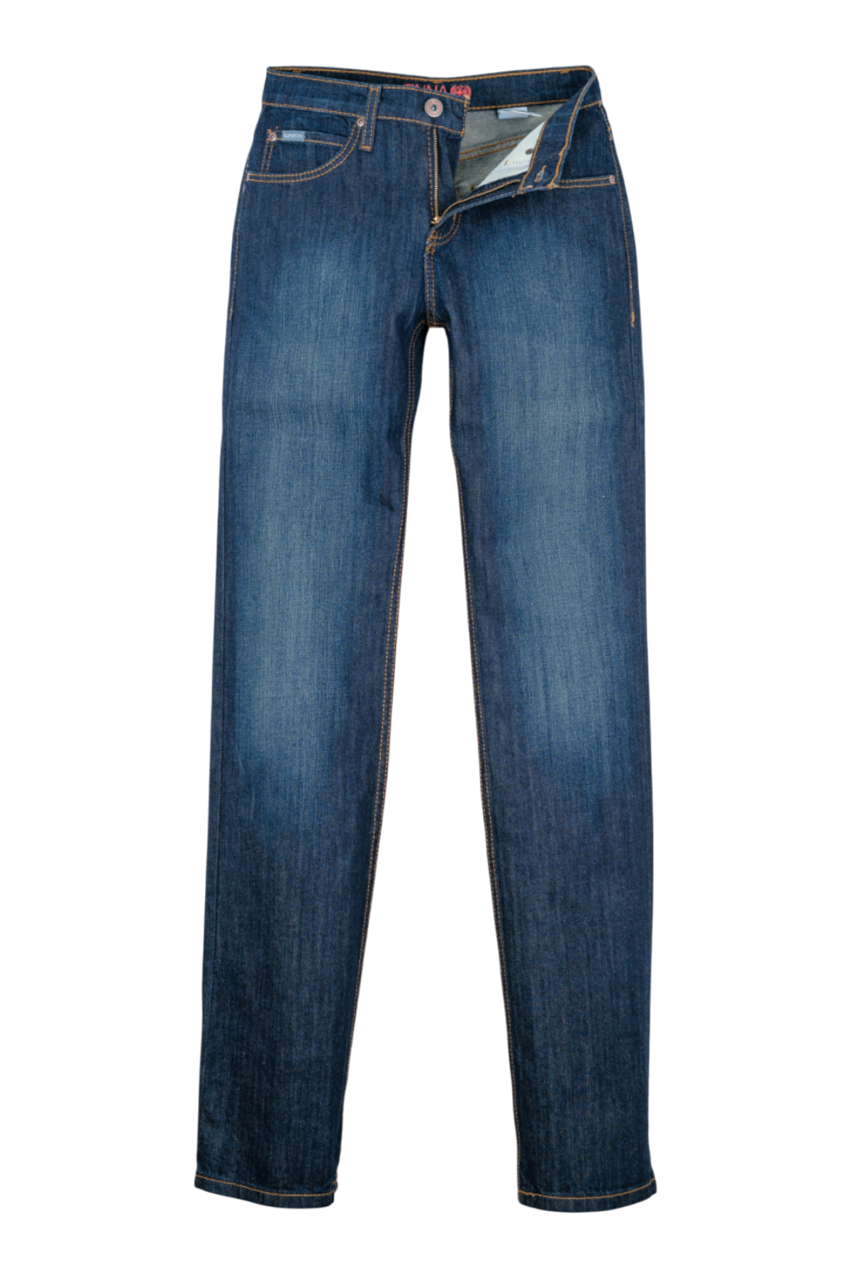 Blue jeans on a white background