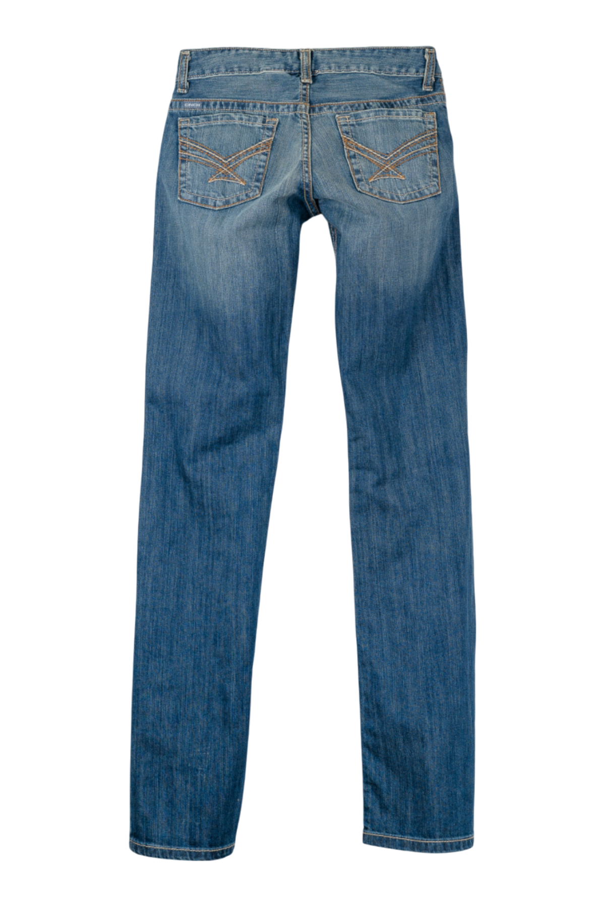 Blue jeans on a white background