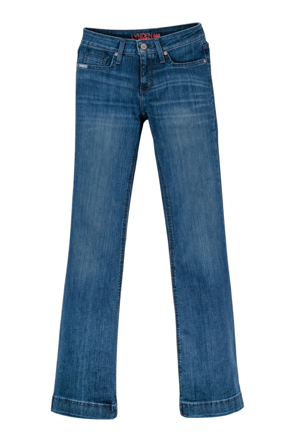 Blue jeans on a white background