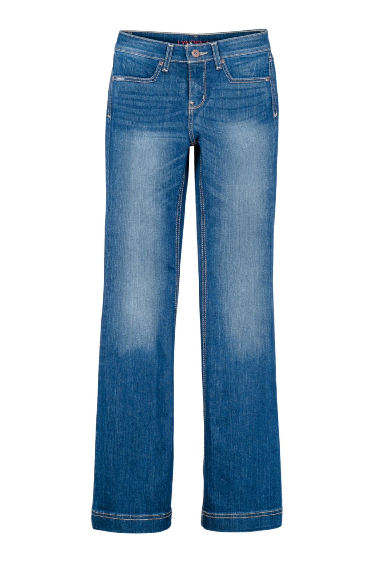Blue jeans on a white background