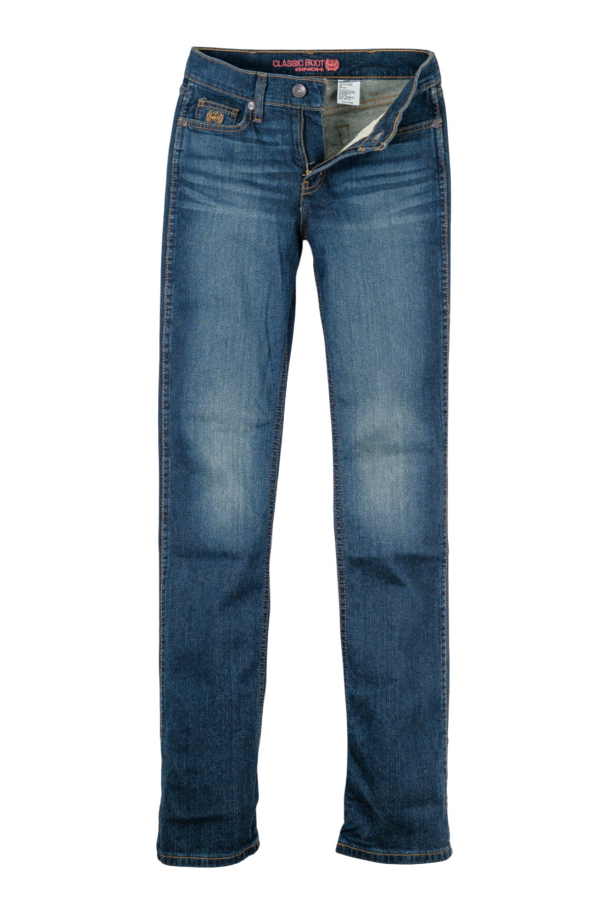 Blue jeans on a white background