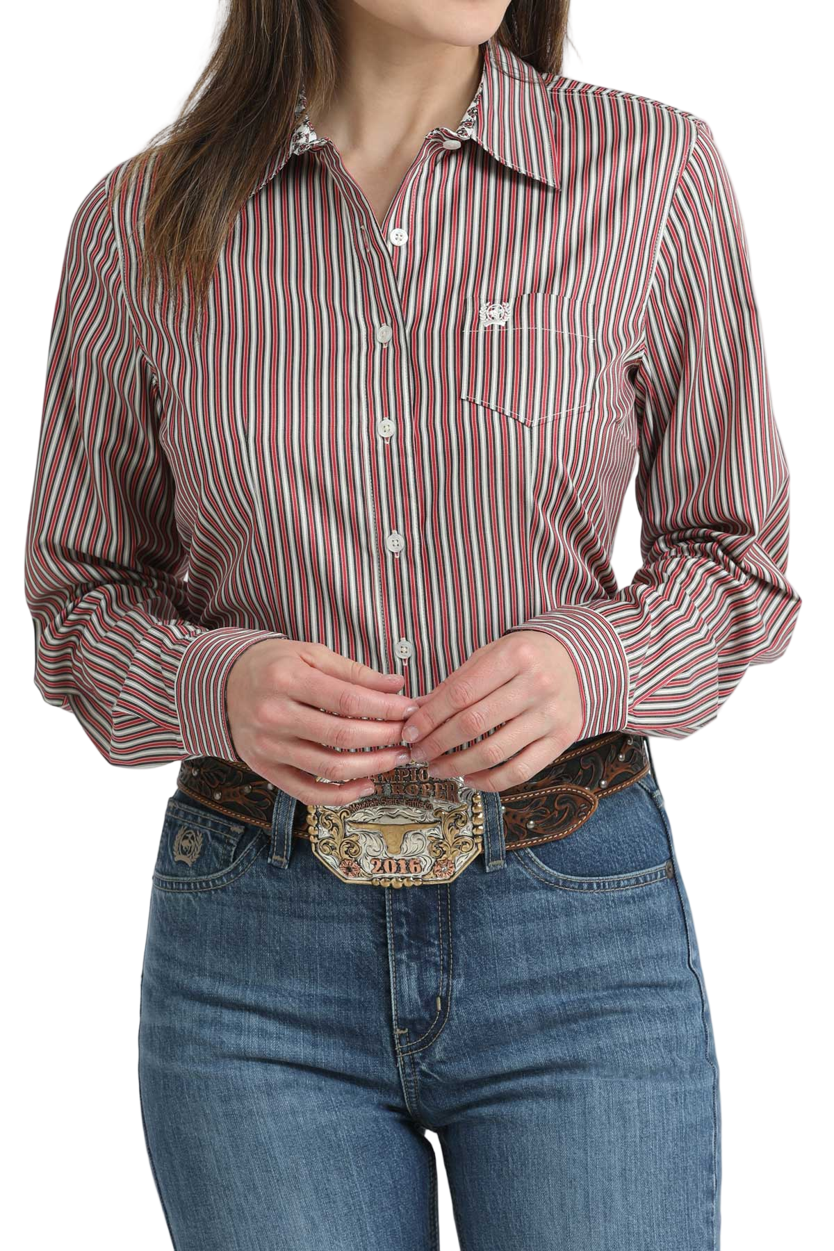 CINCH LADIES PRINT SHIRT - RED