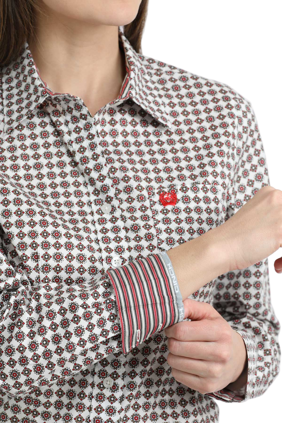 CINCH LADIES PRINT SHIRT - WHITE