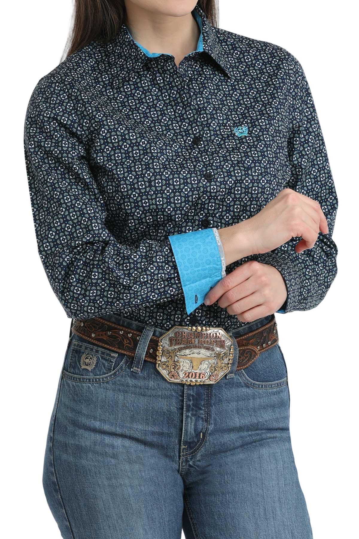 CINCH WOMENS PRINT SHIRT - BLUE**FINAL SALE**