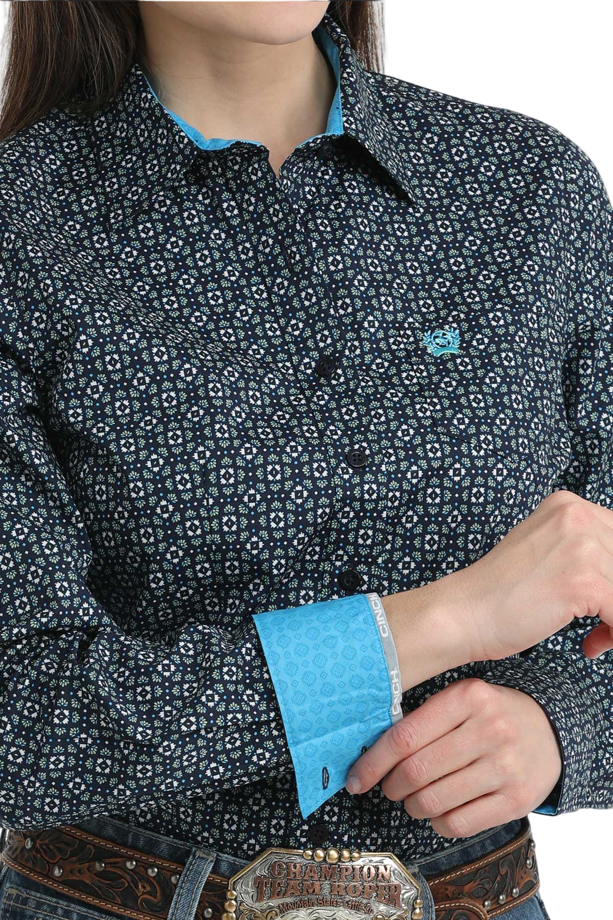 CINCH WOMENS PRINT SHIRT - BLUE**FINAL SALE**