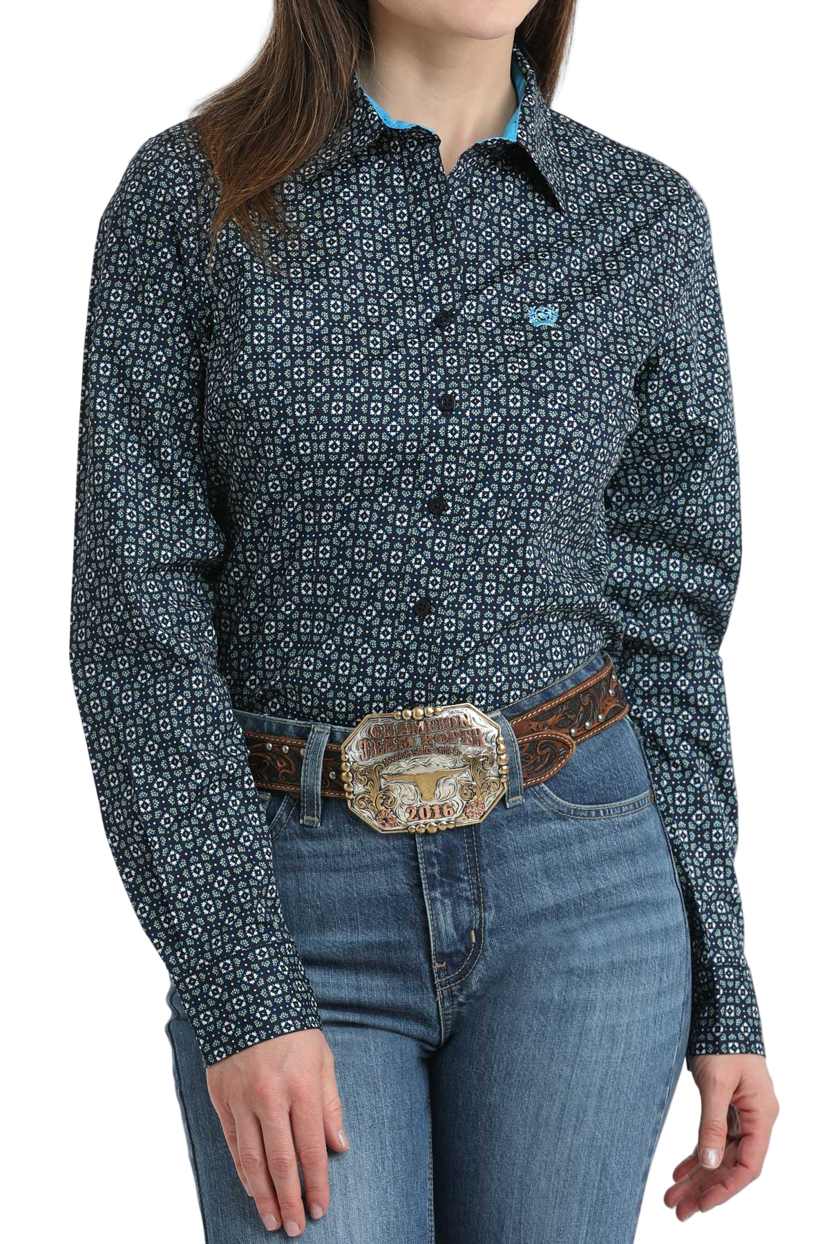 CINCH WOMENS PRINT SHIRT - BLUE**FINAL SALE**