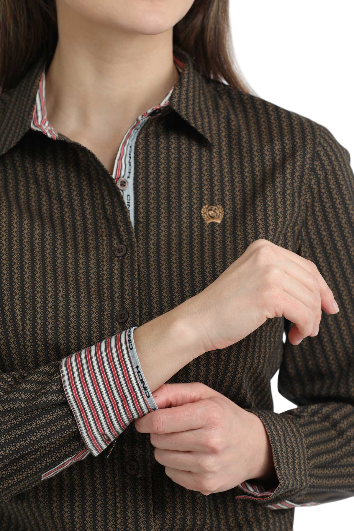 CINCH LADIES PRINT SHIRT - BROWN