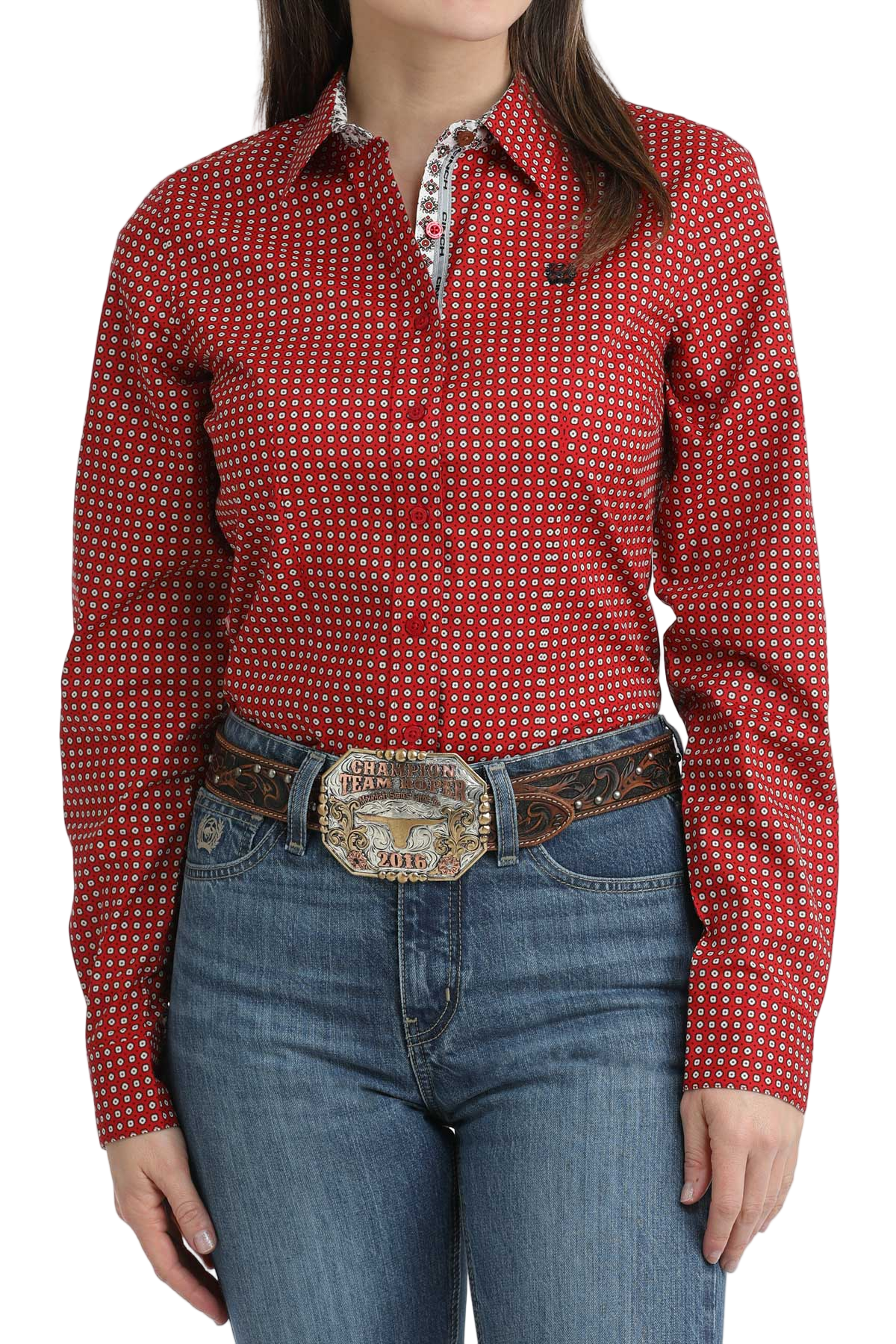 CINCH LADIES PRINT SHIRT - RED