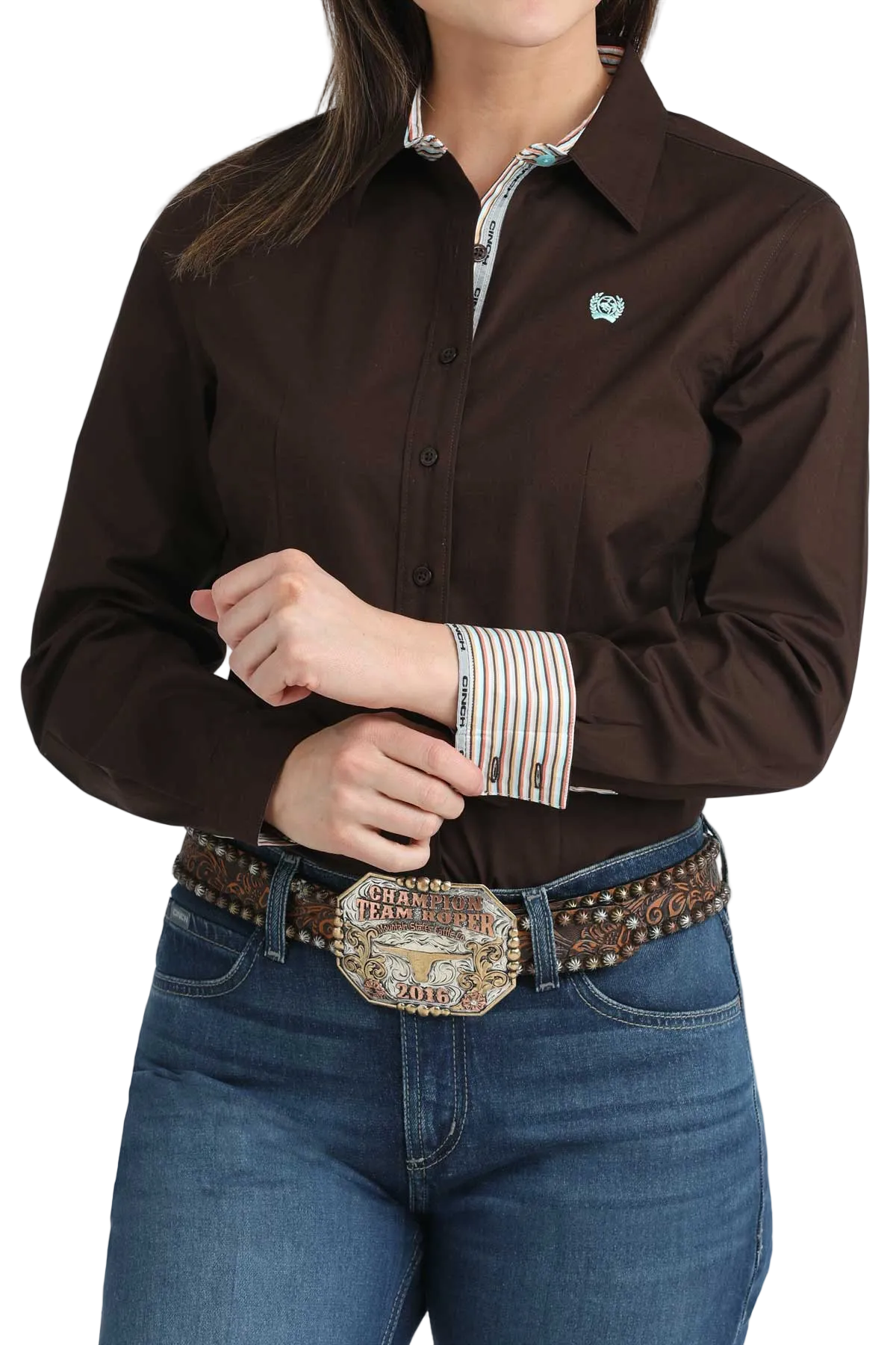 CINCH WOMENS SOLID SHIRT - BROWN