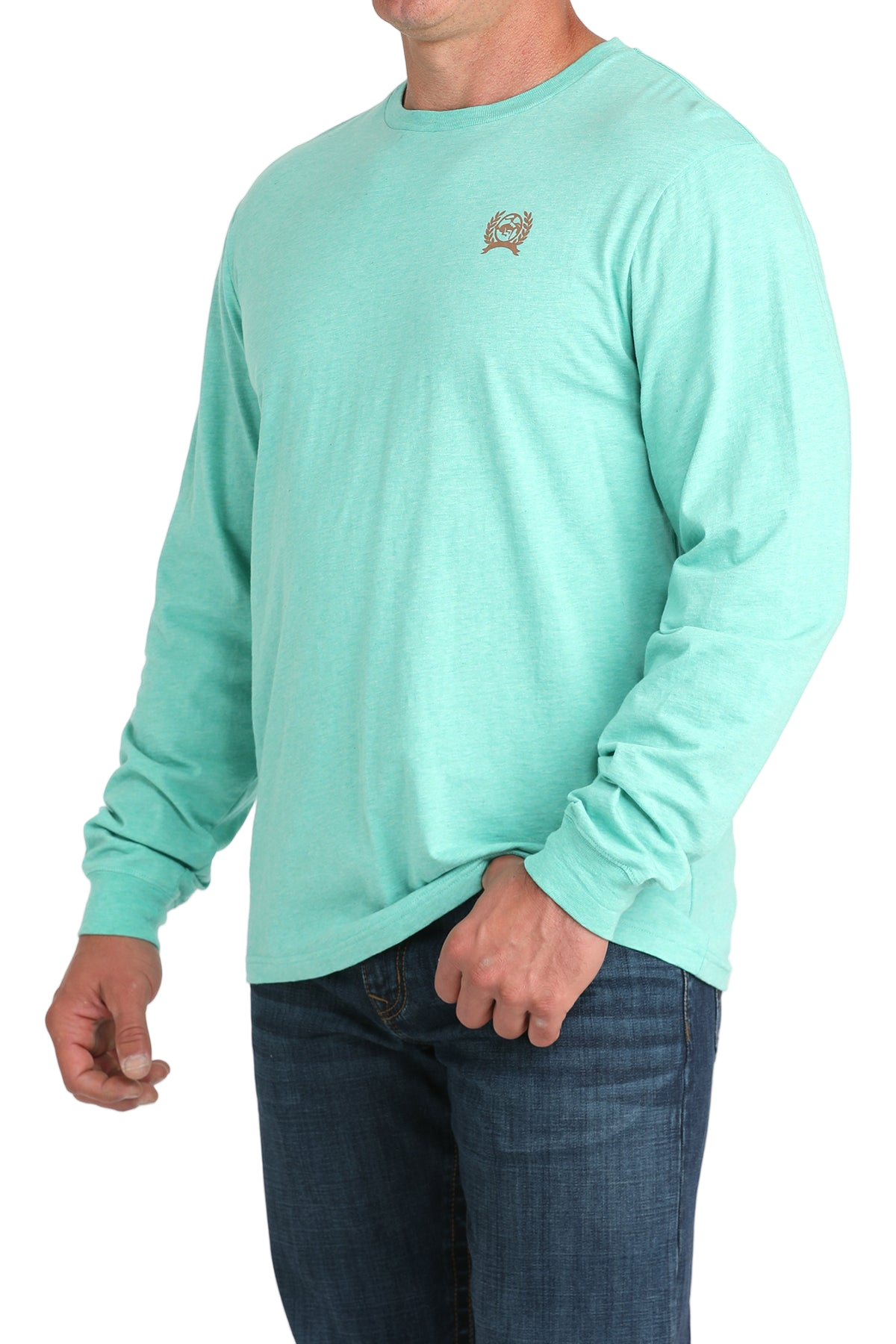 CINCH MEN'S LONG SLEEVE GRAPHIC T-SHIRT - TURQUOISE