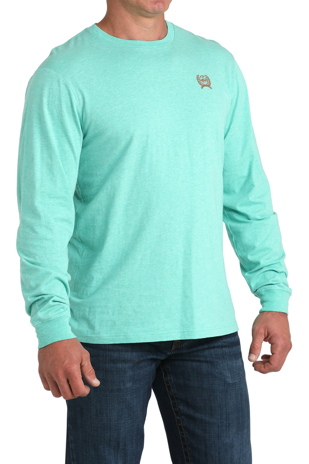 CINCH MEN'S LONG SLEEVE GRAPHIC T-SHIRT - TURQUOISE