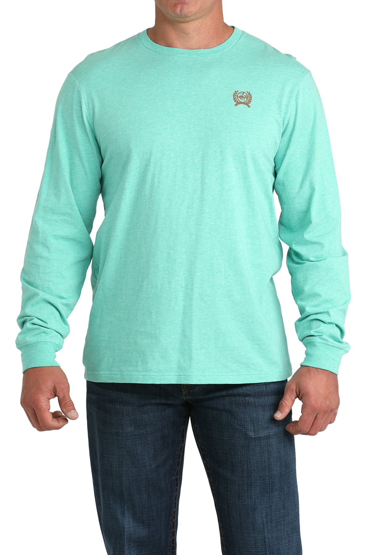 CINCH MEN'S LONG SLEEVE GRAPHIC T-SHIRT - TURQUOISE