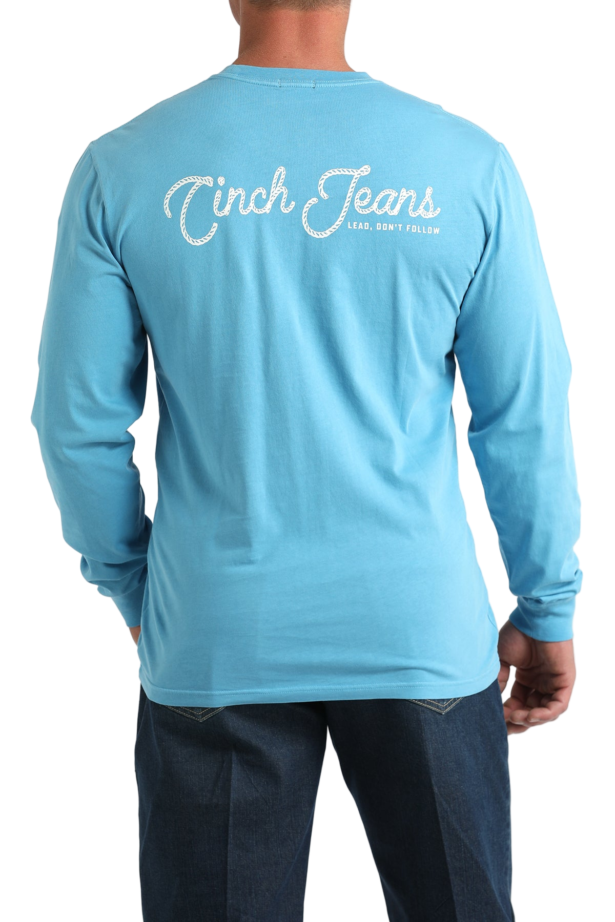 CINCH MEN'S LONG SLEEVE T-SHIRT - BLUE**FINAL SALE**