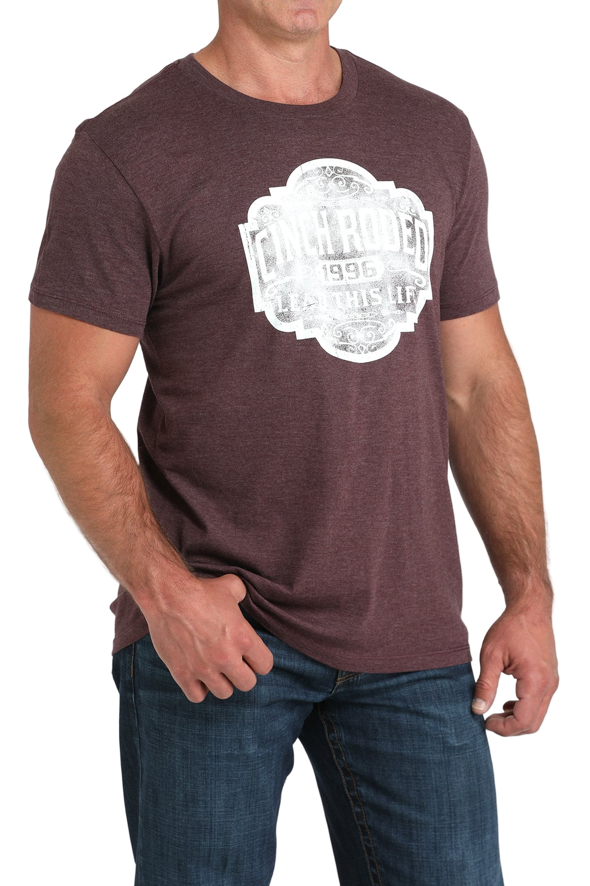 CINCH MEN'S GRAPHIC T-SHIRT - PURPLE