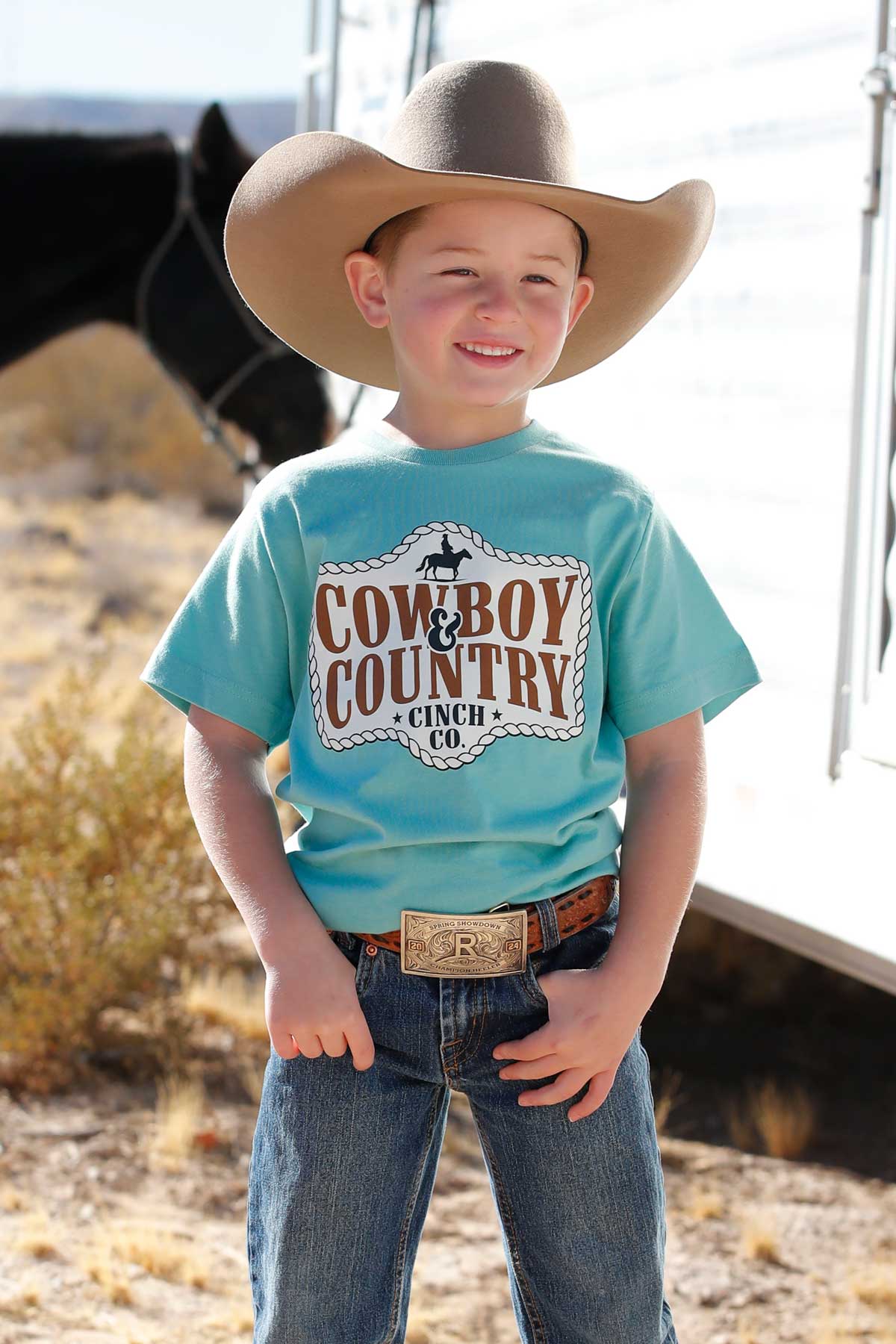 CINCH BOYS T-SHIRT - BLUE