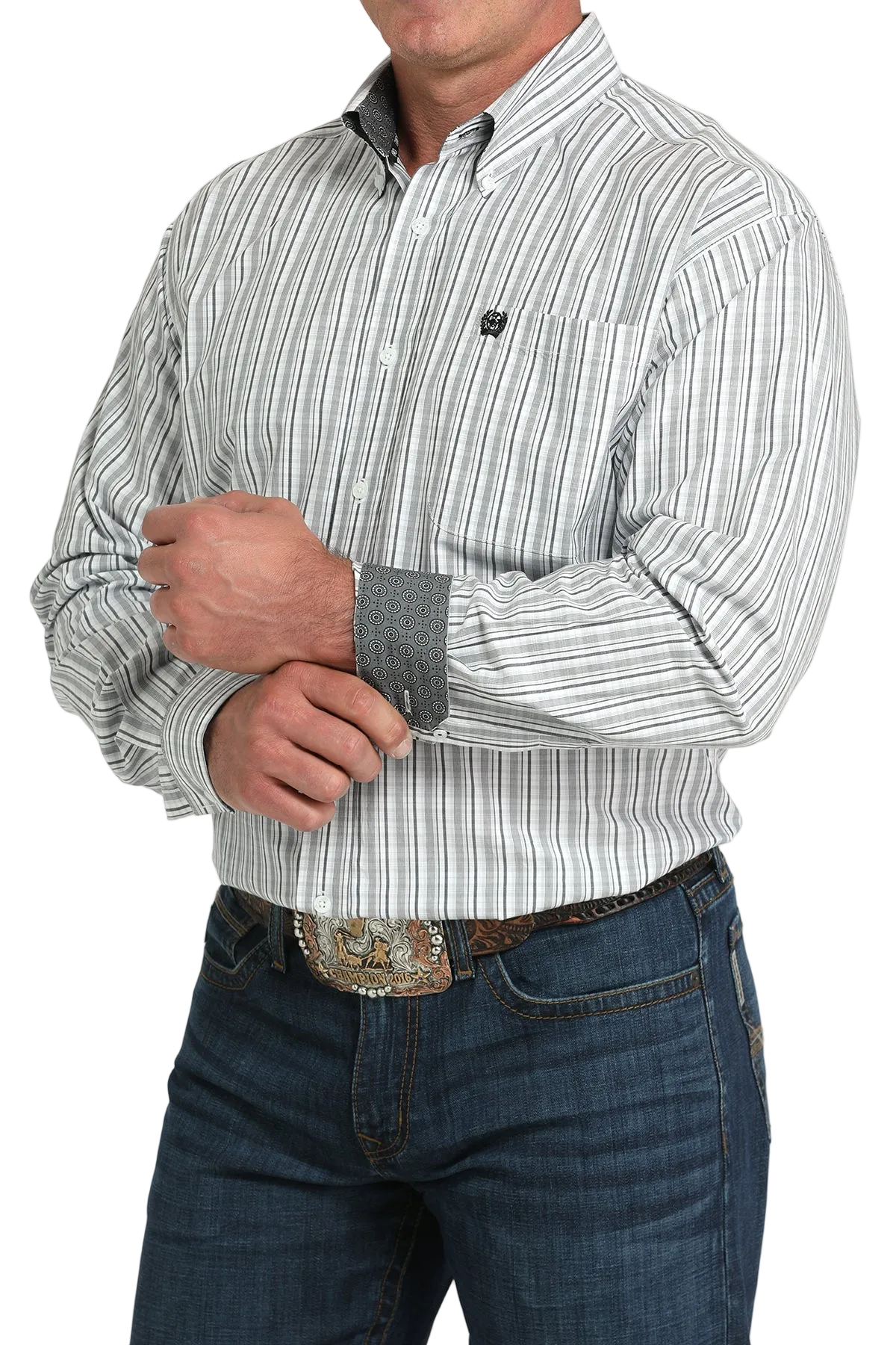 CINCH MEN'S PLAID SHIRT - WHITE**FINAL SALE**