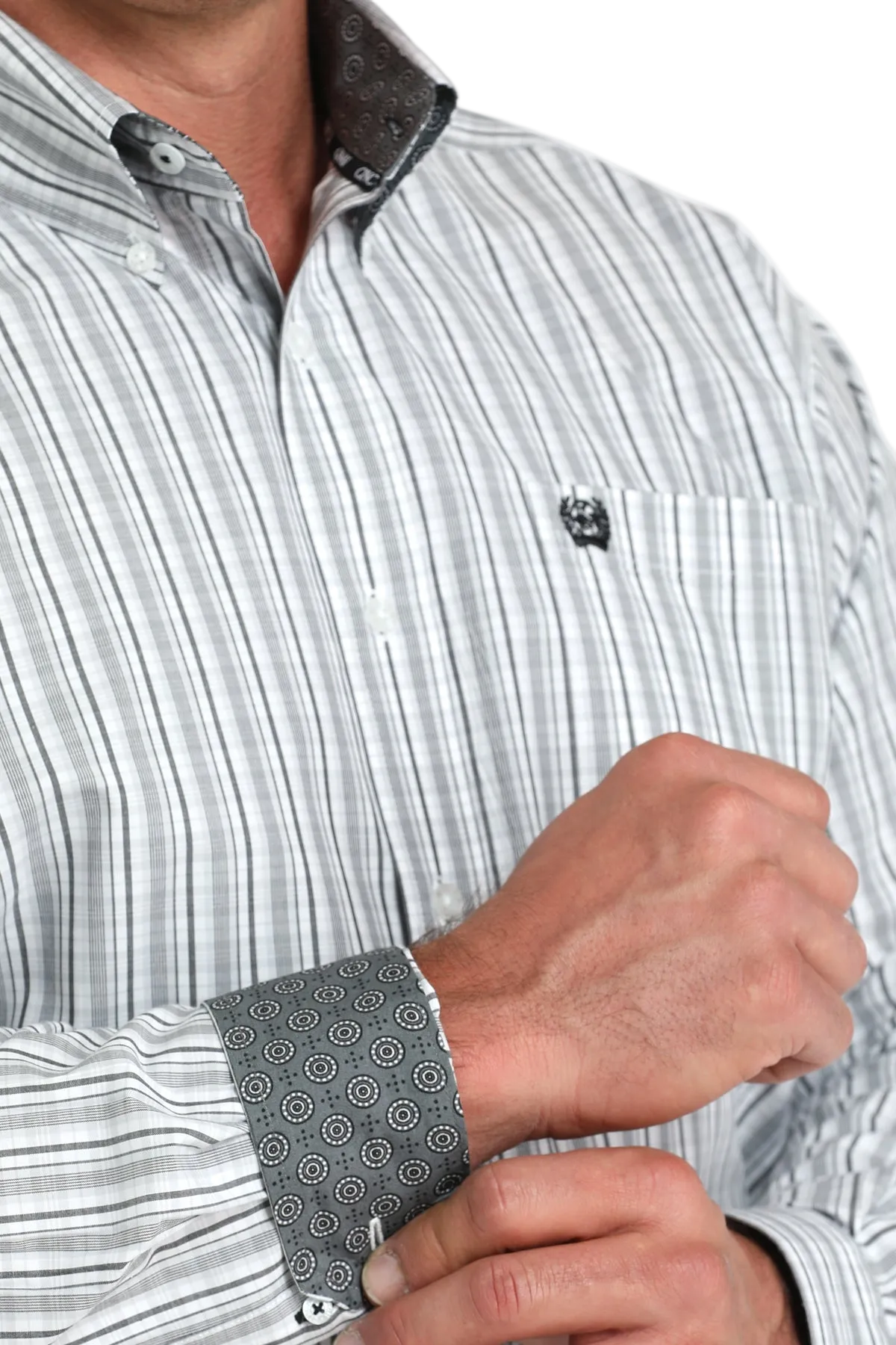 CINCH MEN'S PLAID SHIRT - WHITE**FINAL SALE**