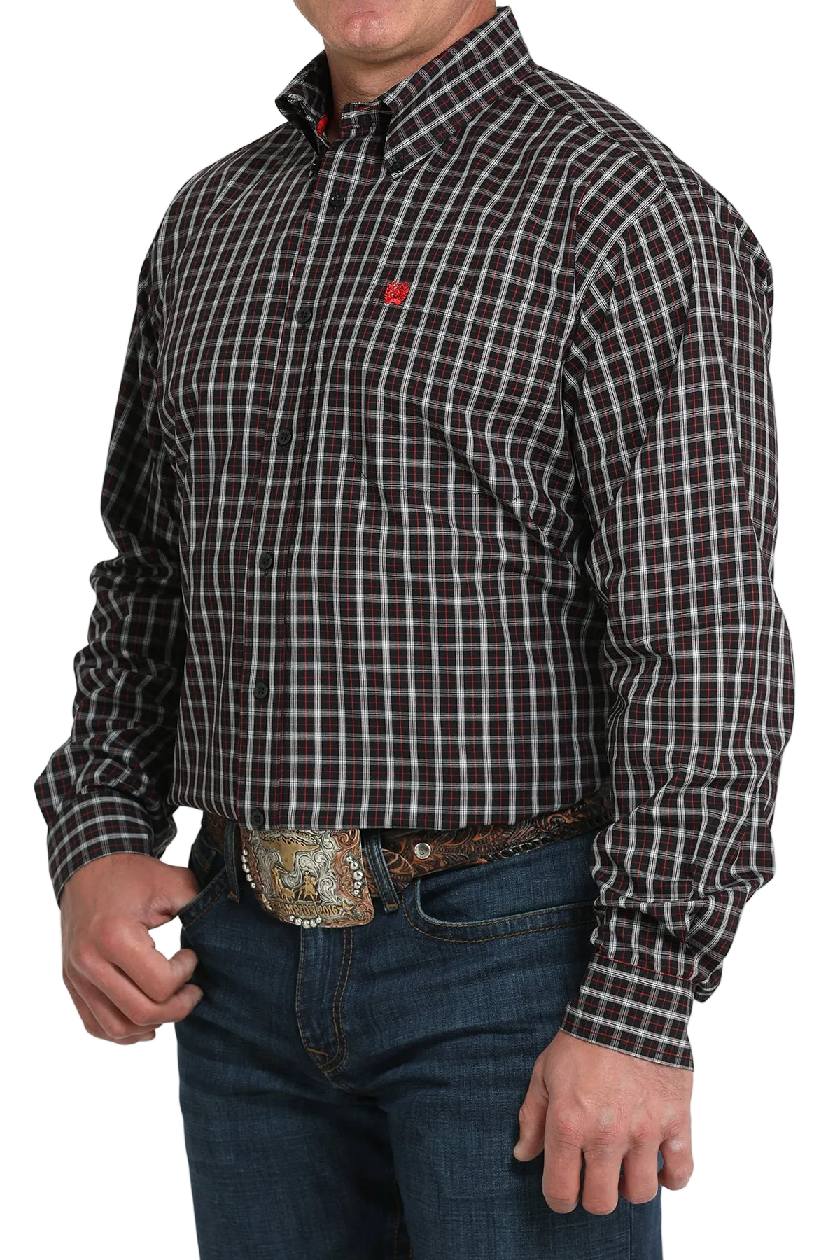 CINCH MEN'S PLAID SHIRT - BLACK**FINAL SALE**