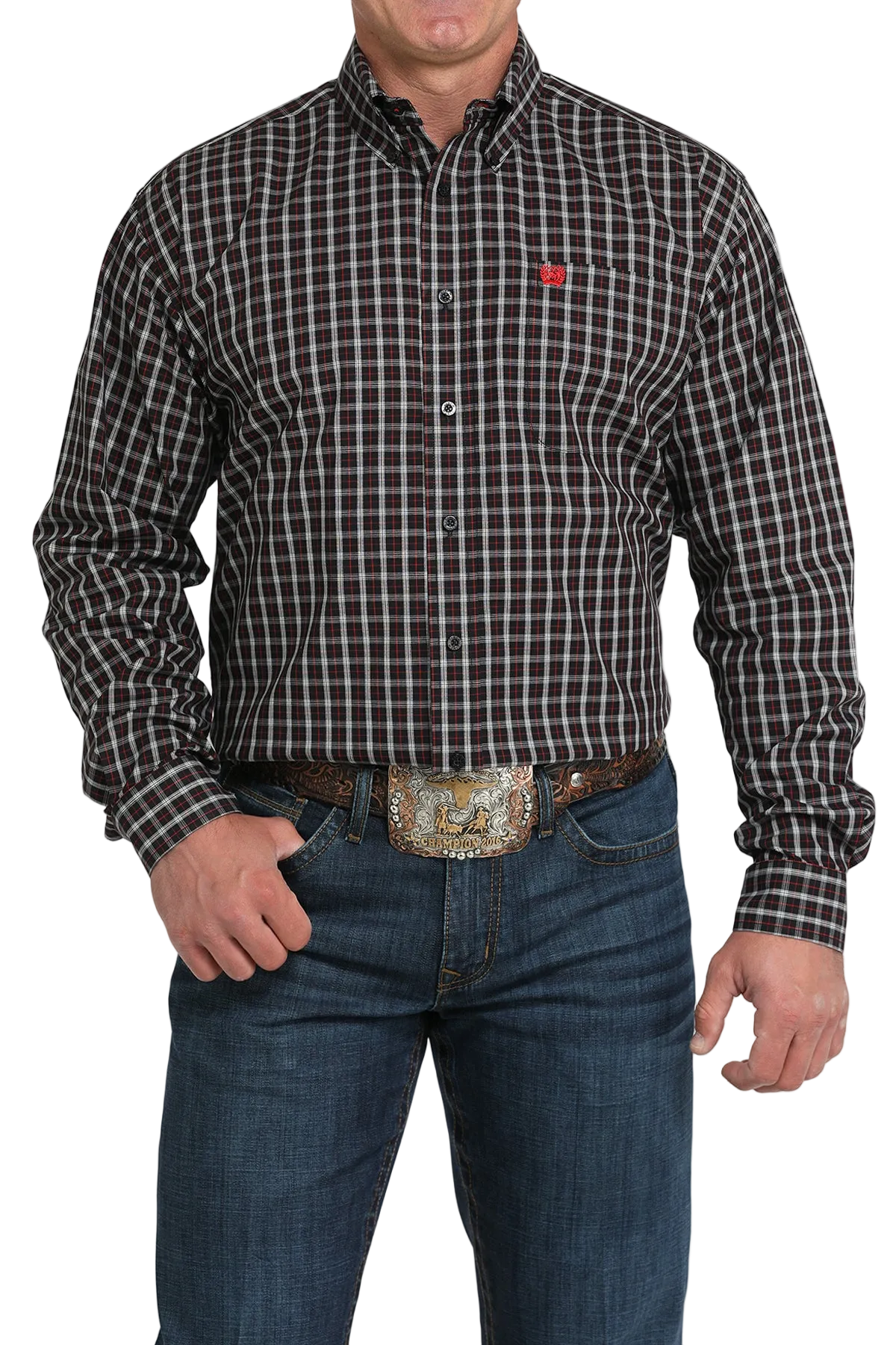 CINCH MEN'S PLAID SHIRT - BLACK**FINAL SALE**