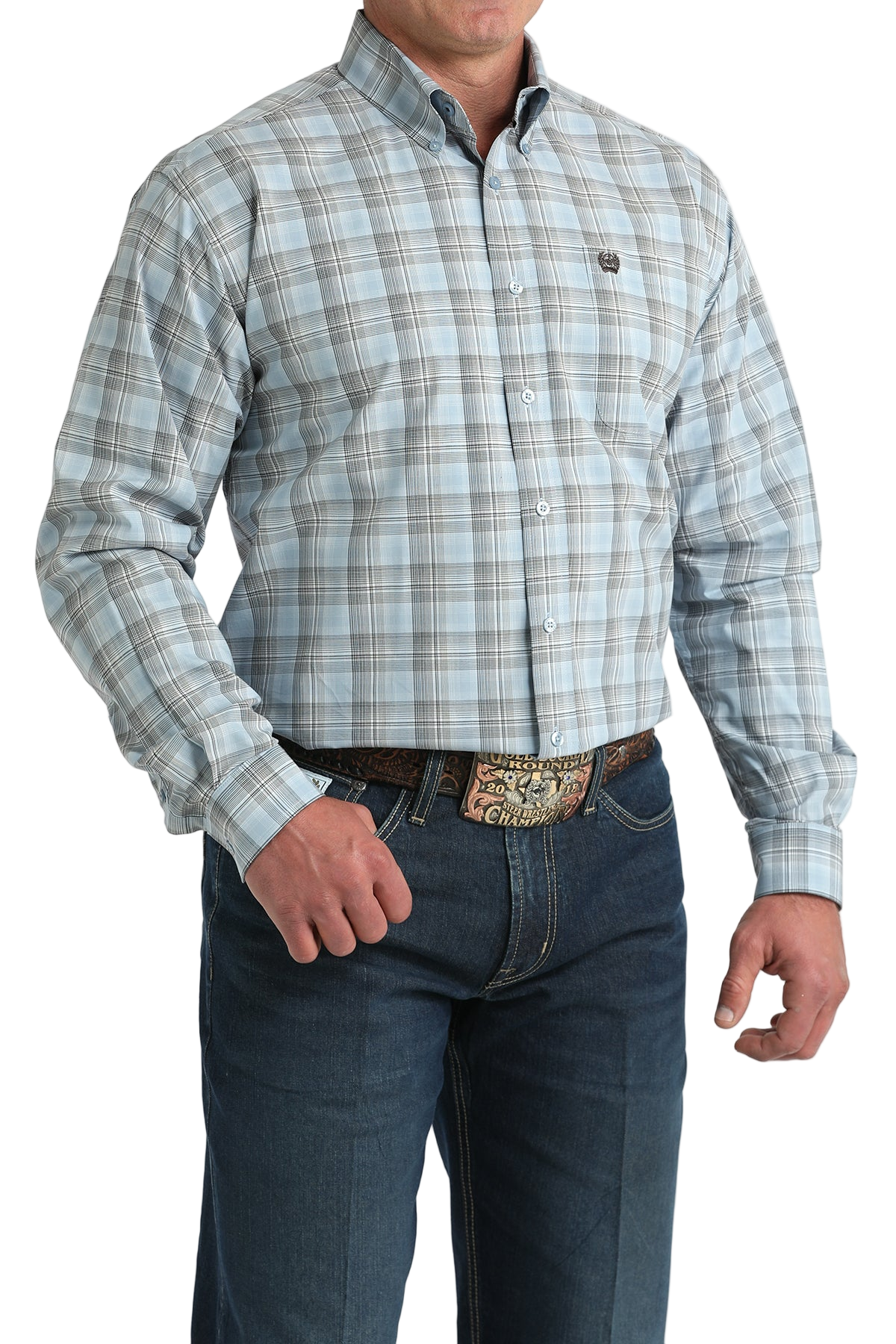 CINCH MEN'S PLAID SHIRT - BLUE**FINAL SALE**
