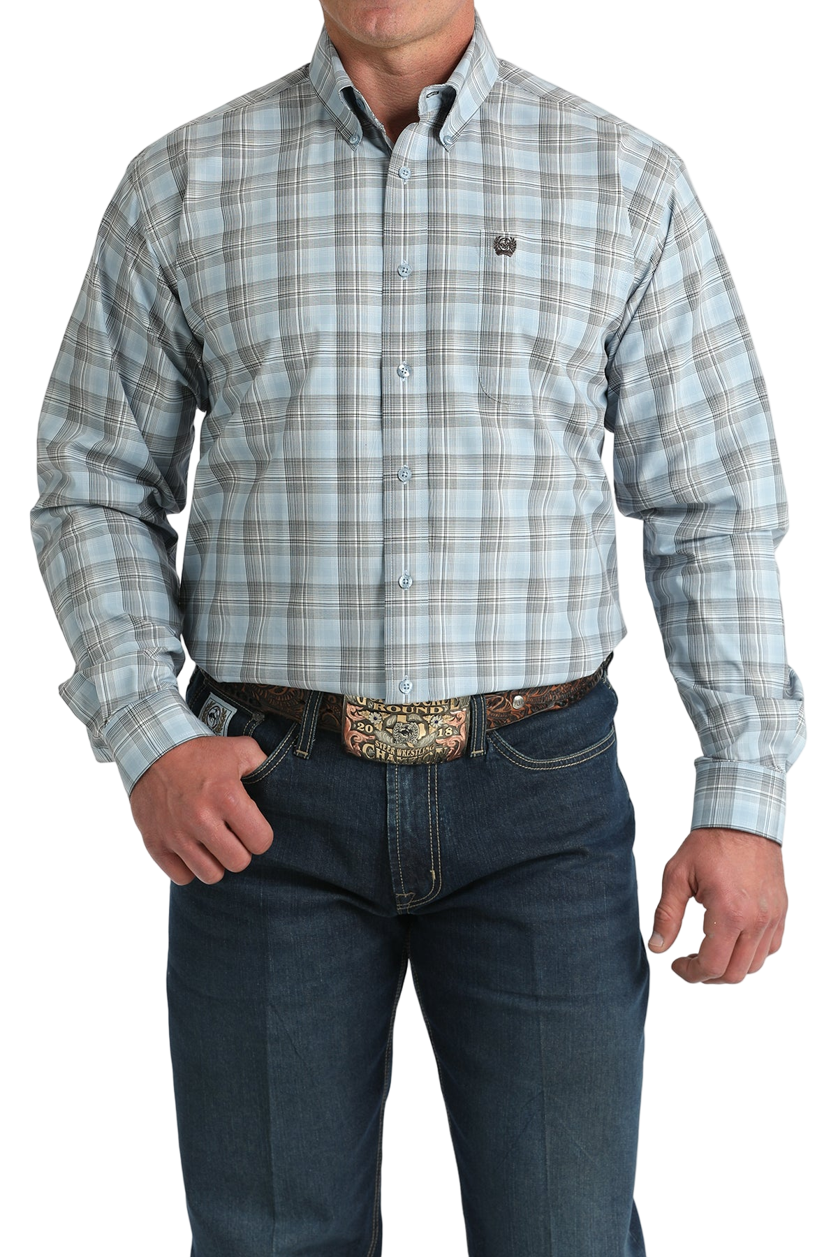 CINCH MEN'S PLAID SHIRT - BLUE**FINAL SALE**
