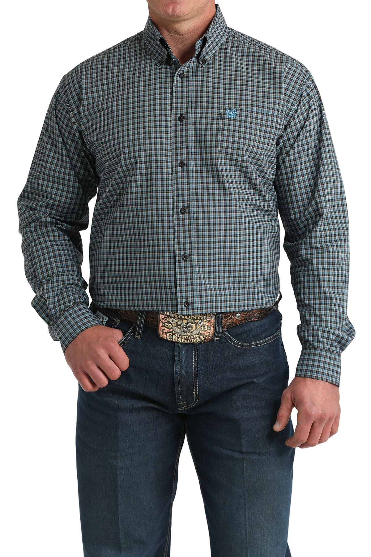 CINCH MEN'S PLAID SHIRT - BROWN**FINAL SALE**