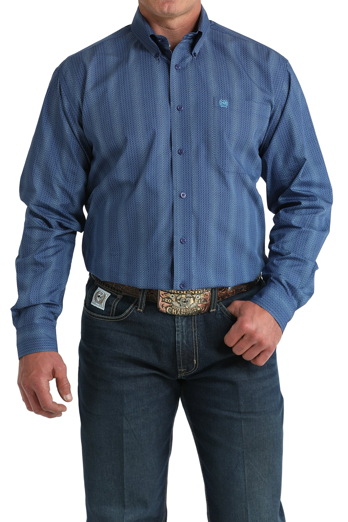 CINCH MEN'S PRINT SHIRT - BLUE**FINAL SALE**
